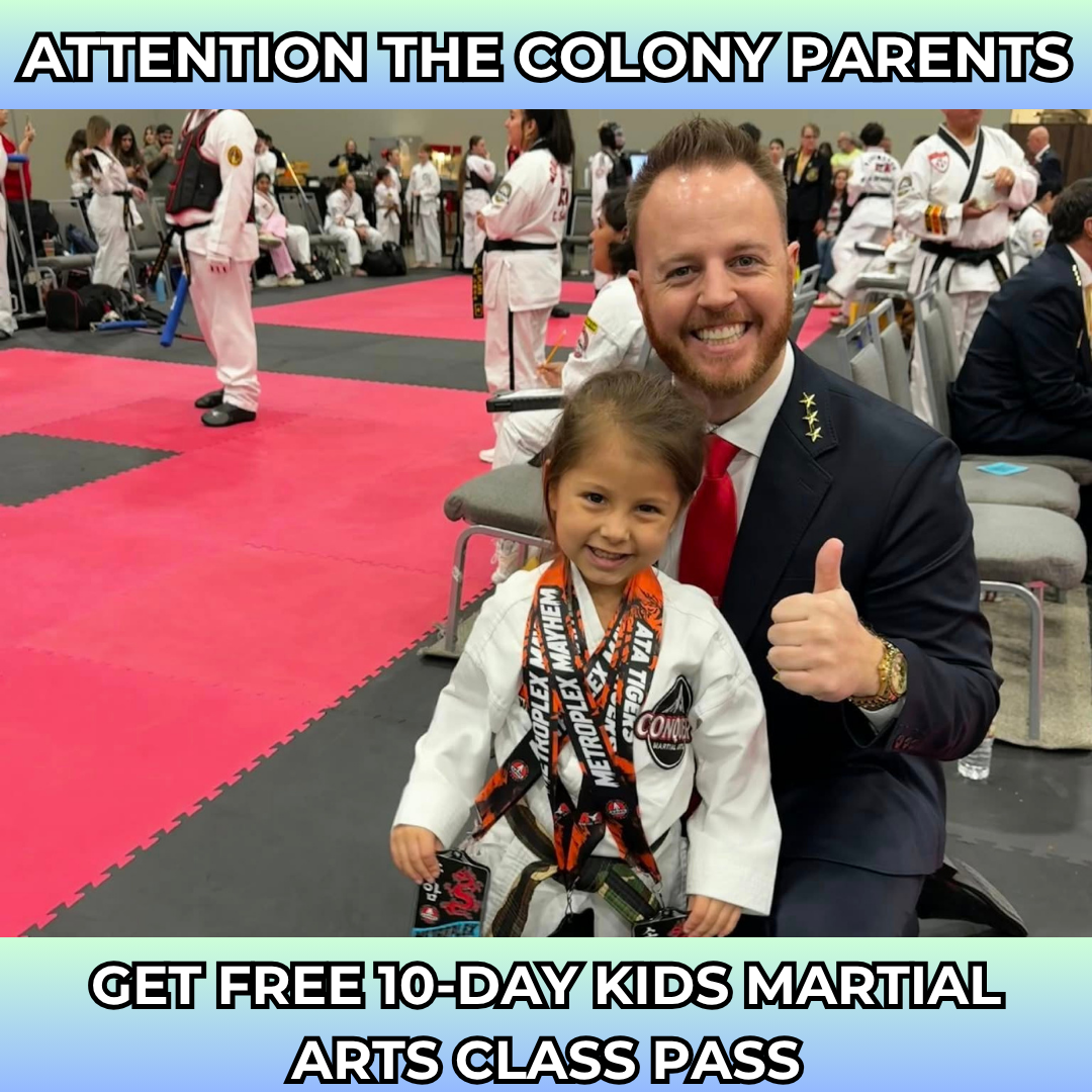 Conquer Martial Arts Facebook ad: Want a FREE 10-Day, Kids Martial Arts Class Pass?