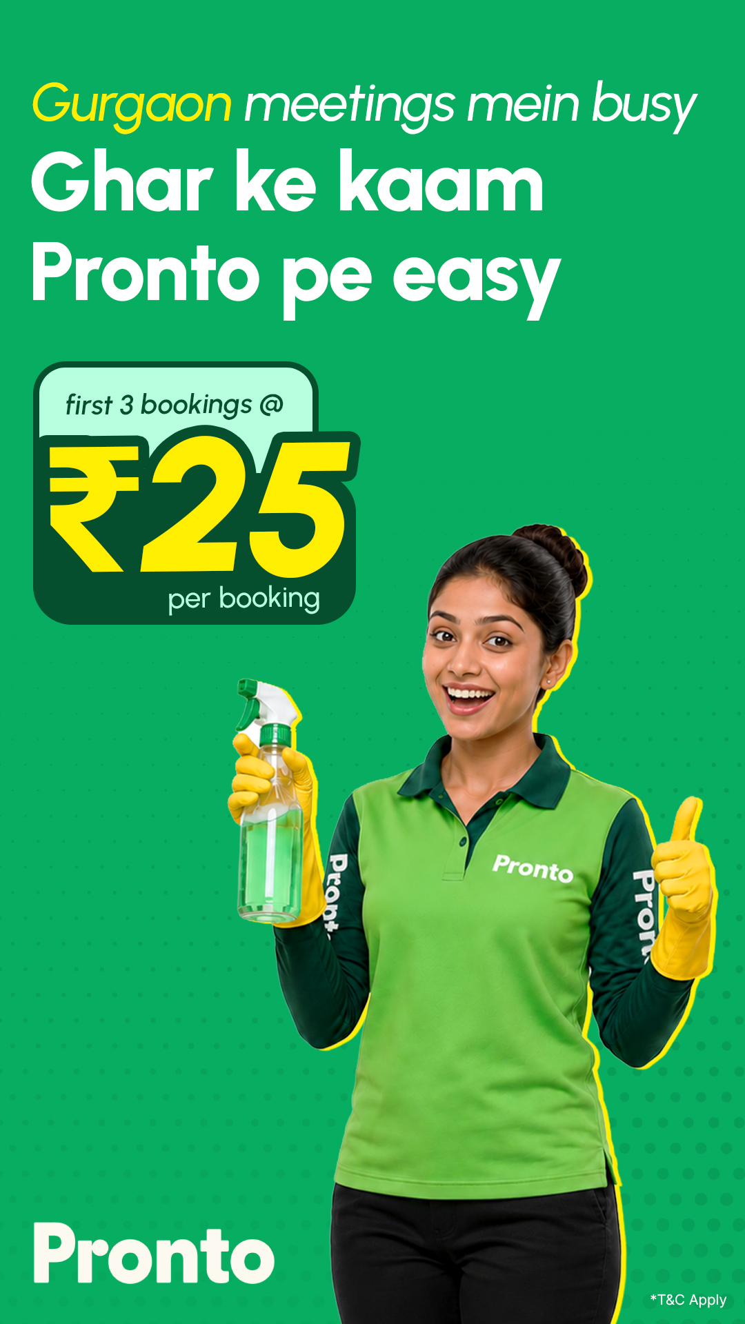 Pronto - India's 10 Minute Home Services App Facebook ad