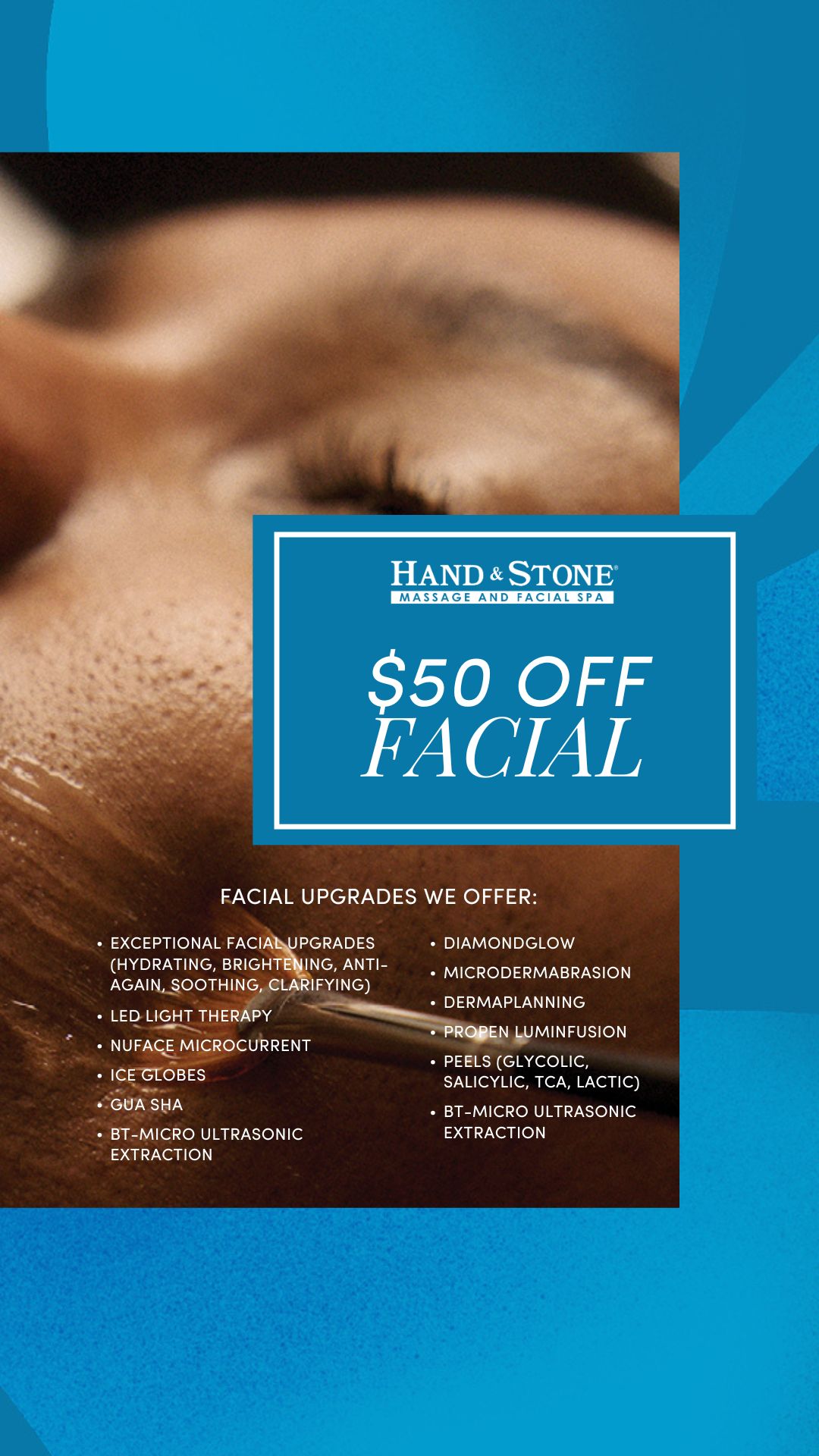 Hand & Stone Massage and Facial Spa Facebook ad from Feb 17, 2026