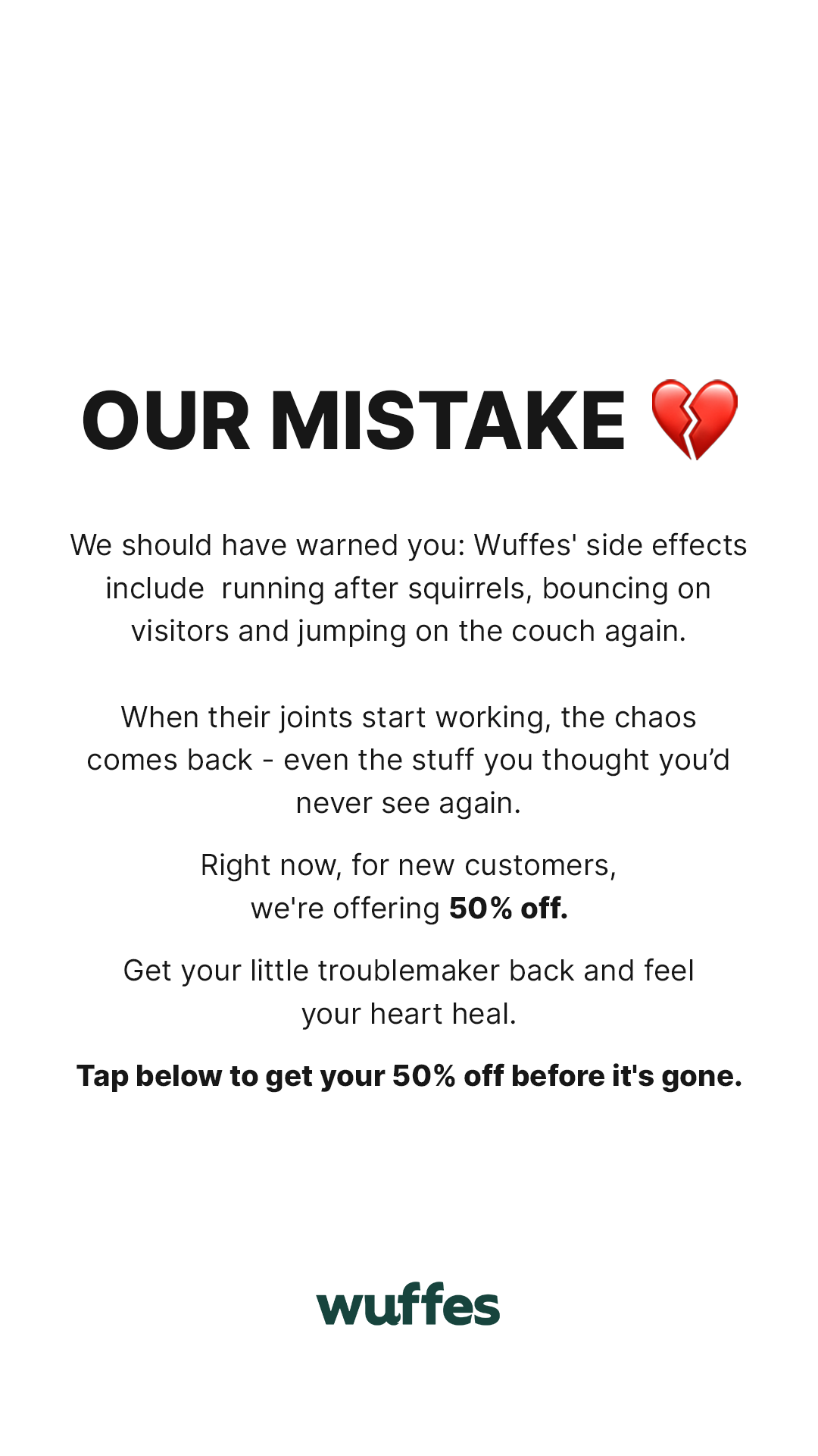 Wuffes Facebook ad