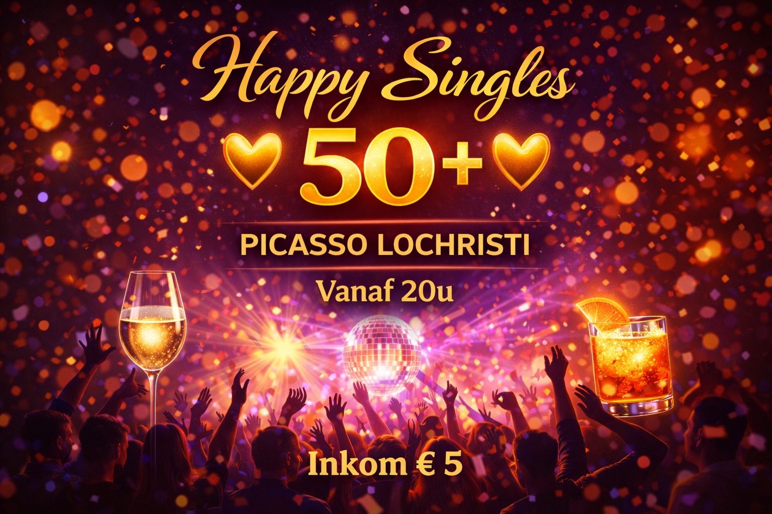 Picasso Lochristi Facebook ad: Happy Singles 50+ met gratis speeddate