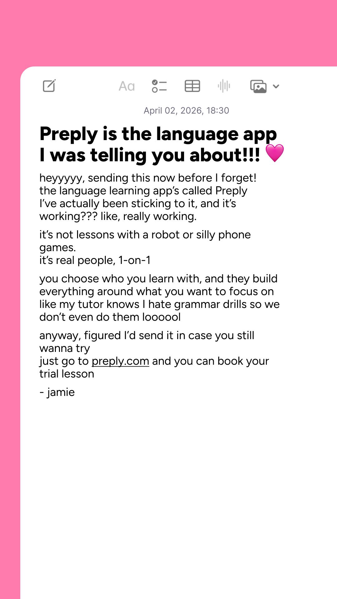 Preply Facebook ad