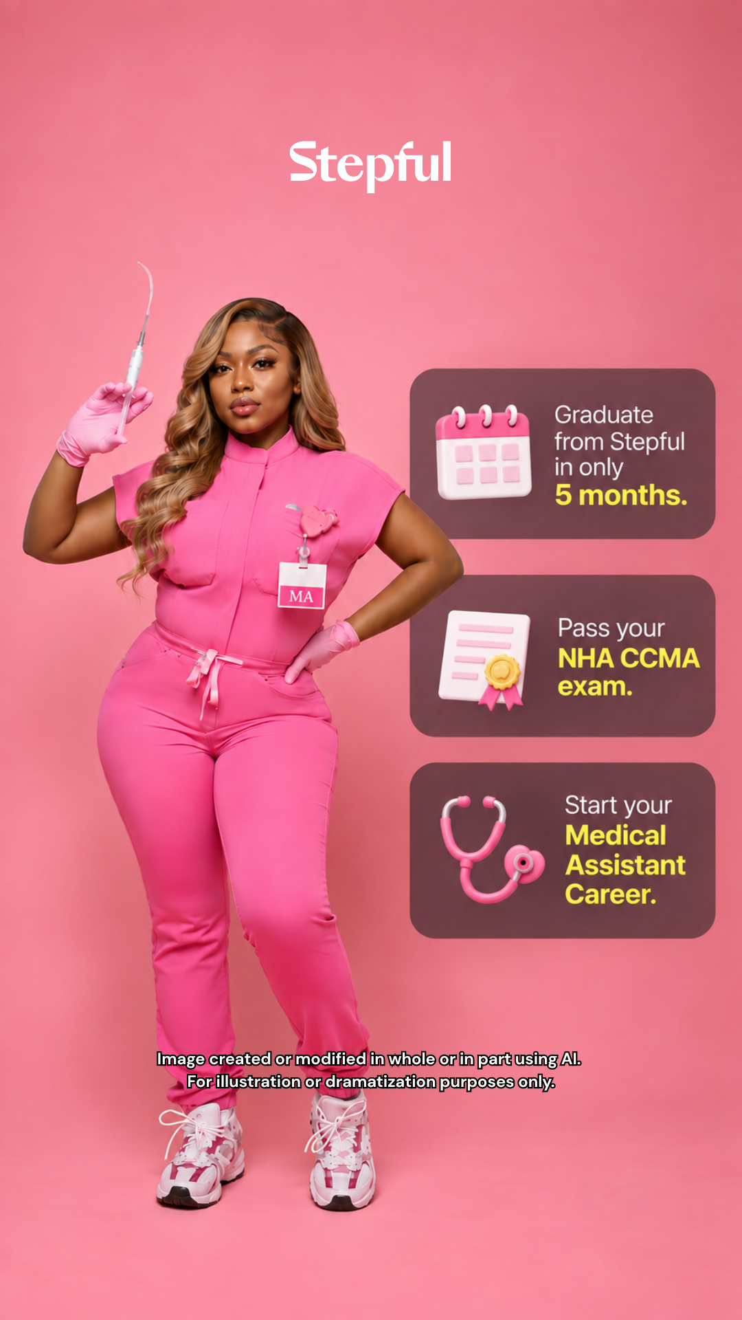 Stepful Facebook ad: Become a Medical Assistant Around Your Life