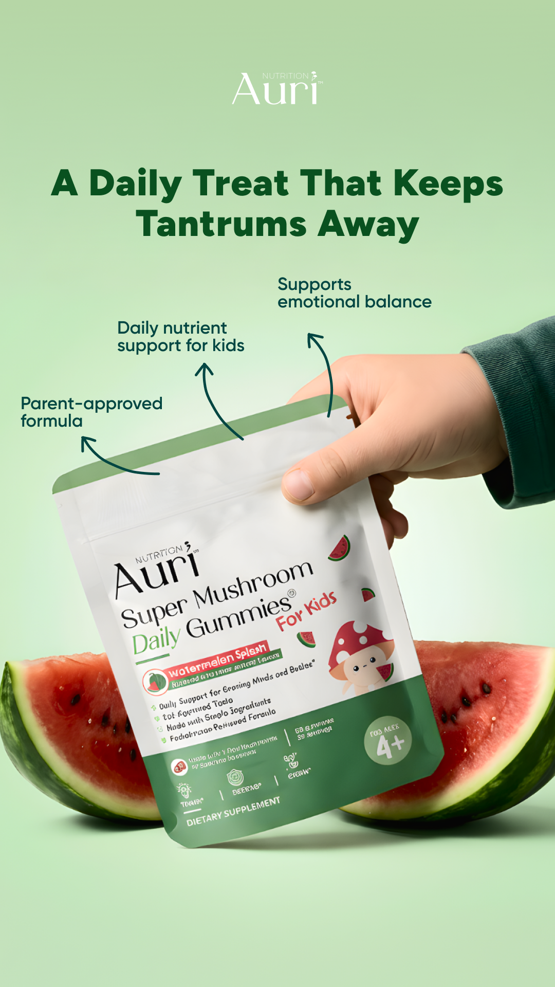 Auri Nutrition Facebook ad: Auri KIDS! You Asked. We Made It.