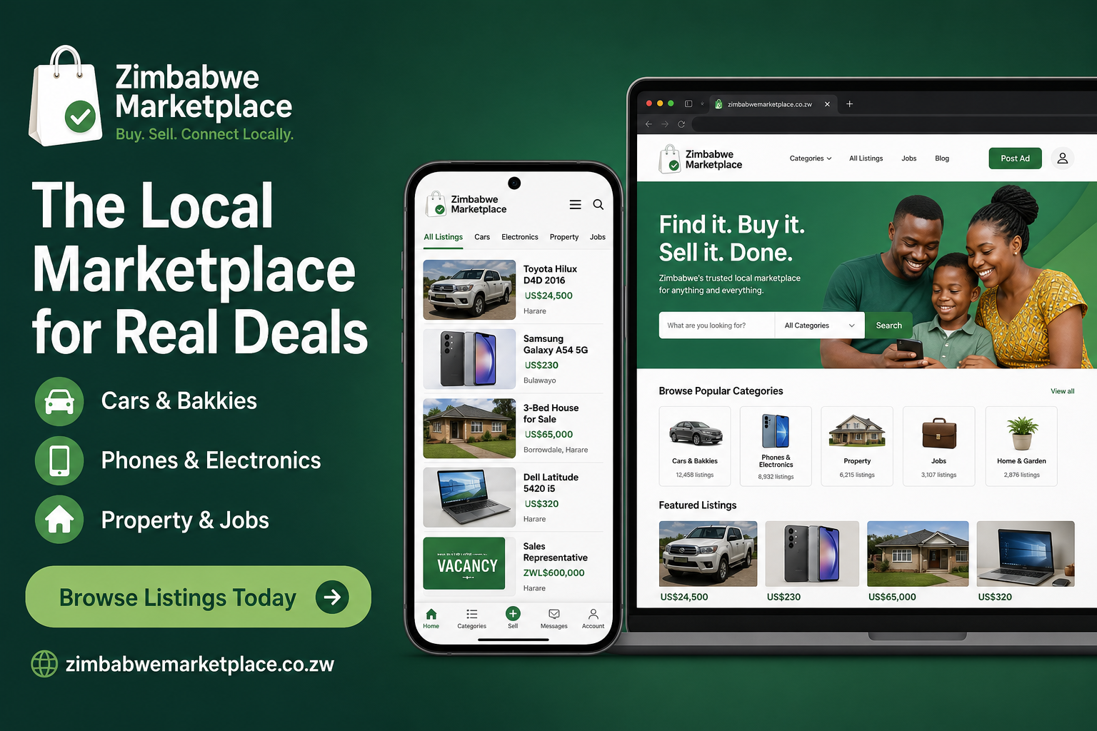 Zimbabwe Marketplace Facebook ad: *Zimbabwe Marketplace* is a trusted online classifieds…