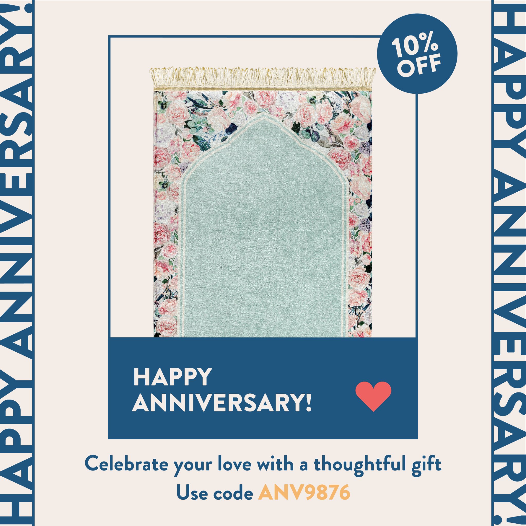 urbanrugs.eg Facebook ad: Claim your 10% Anniversary Discount