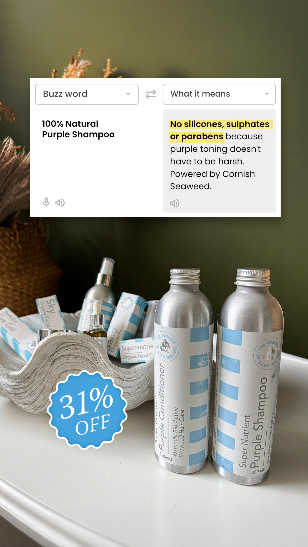 The Cornish Seaweed Bath Company Facebook ad