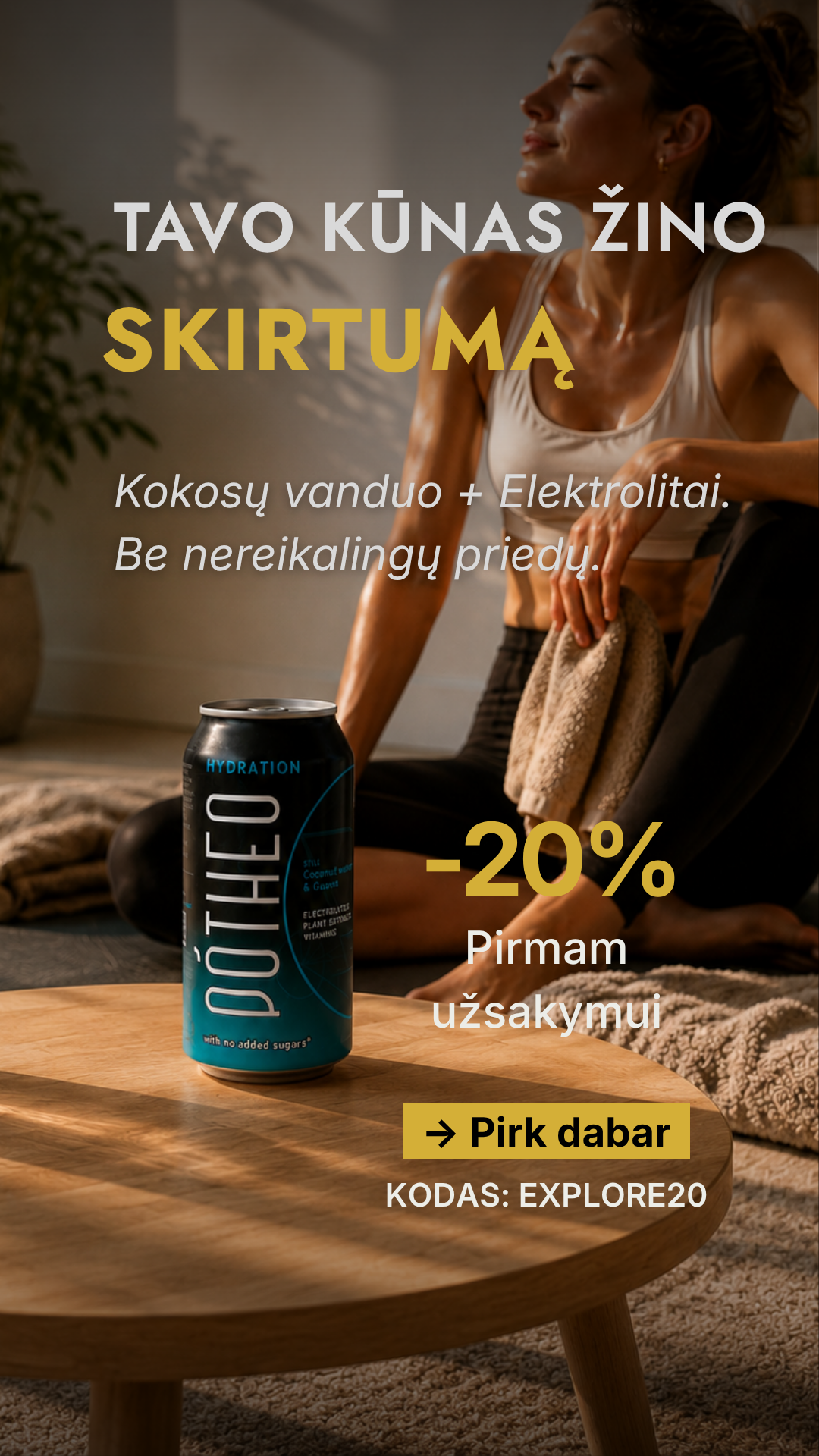 PÓTHEO Facebook ad: Po aktyvios dienos tavo kūnui reikia daugiau nei…