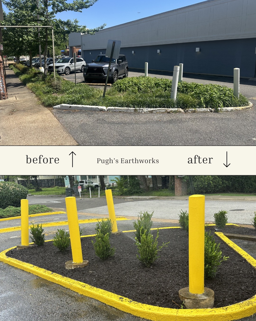Pugh's Earthworks Facebook ad: BEFORE ➜ AFTER