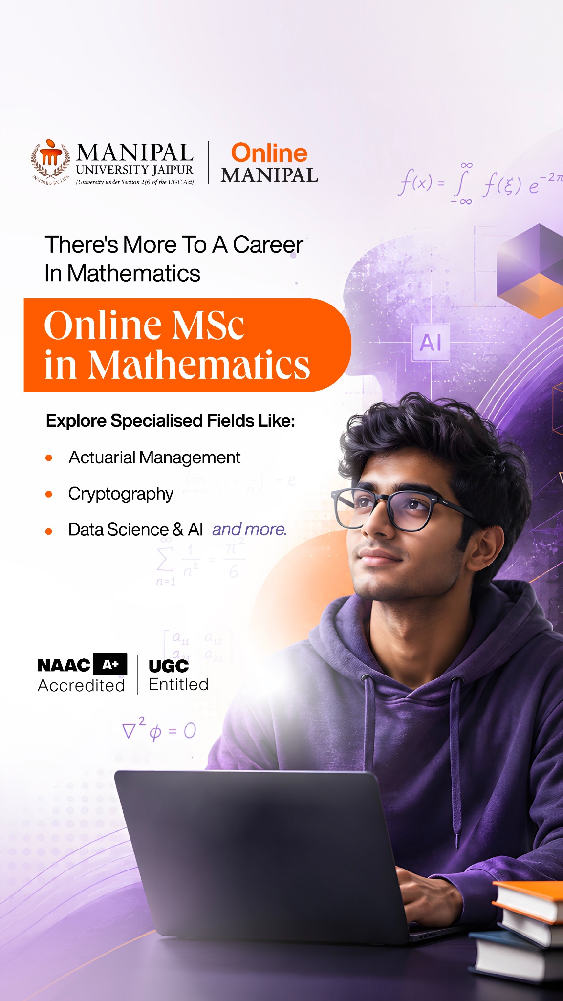 Manipal University Jaipur Online Facebook ad: Online MSc in Mathematics