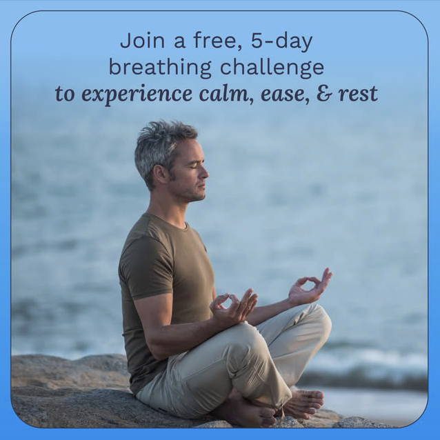 The Art of Living Facebook ad: Breathe into calm with a free 5-day breathing challenge