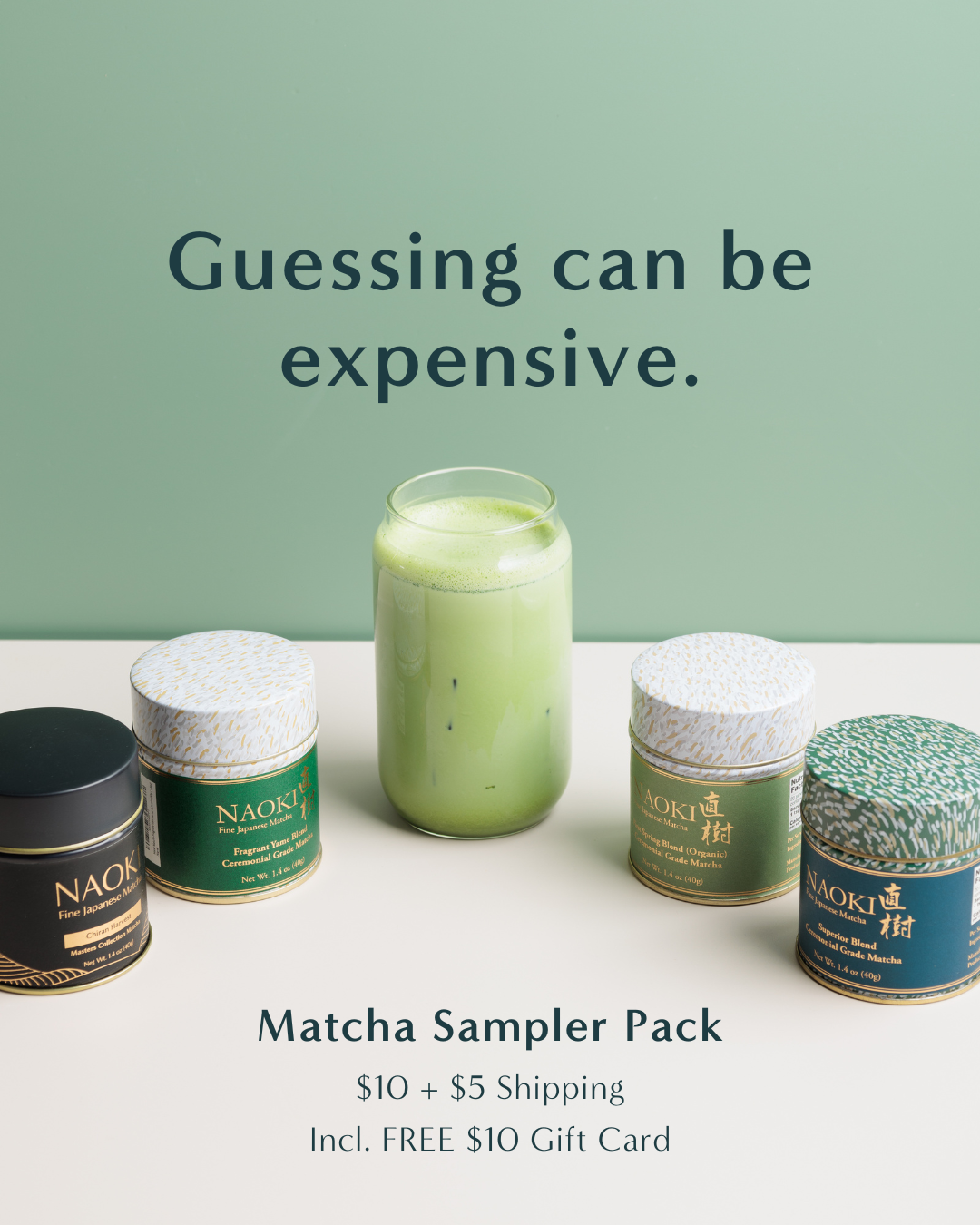 Naoki Matcha Facebook ad: Naoki Matcha Sampler Pack Offer
