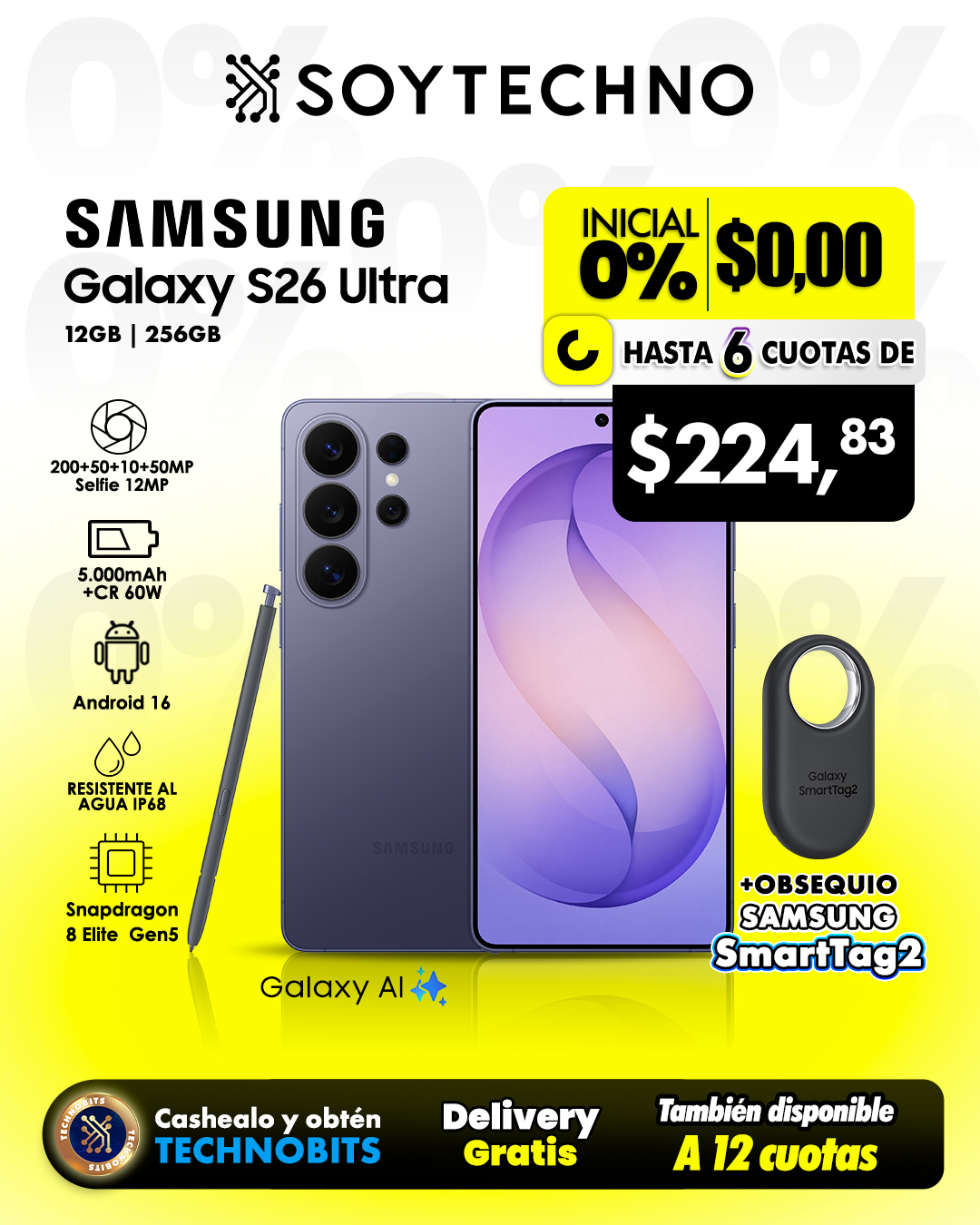 Grupo Soytechno Facebook ad: TU SAMSUNG NUEVO CON 0% DE INICIAL
