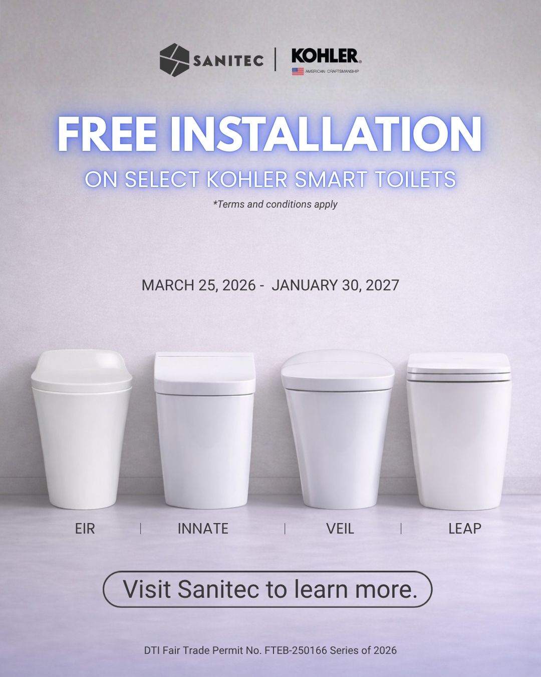 Sanitec Import Ventures, Inc. Facebook ad: Upgrade smarter with KOHLER.