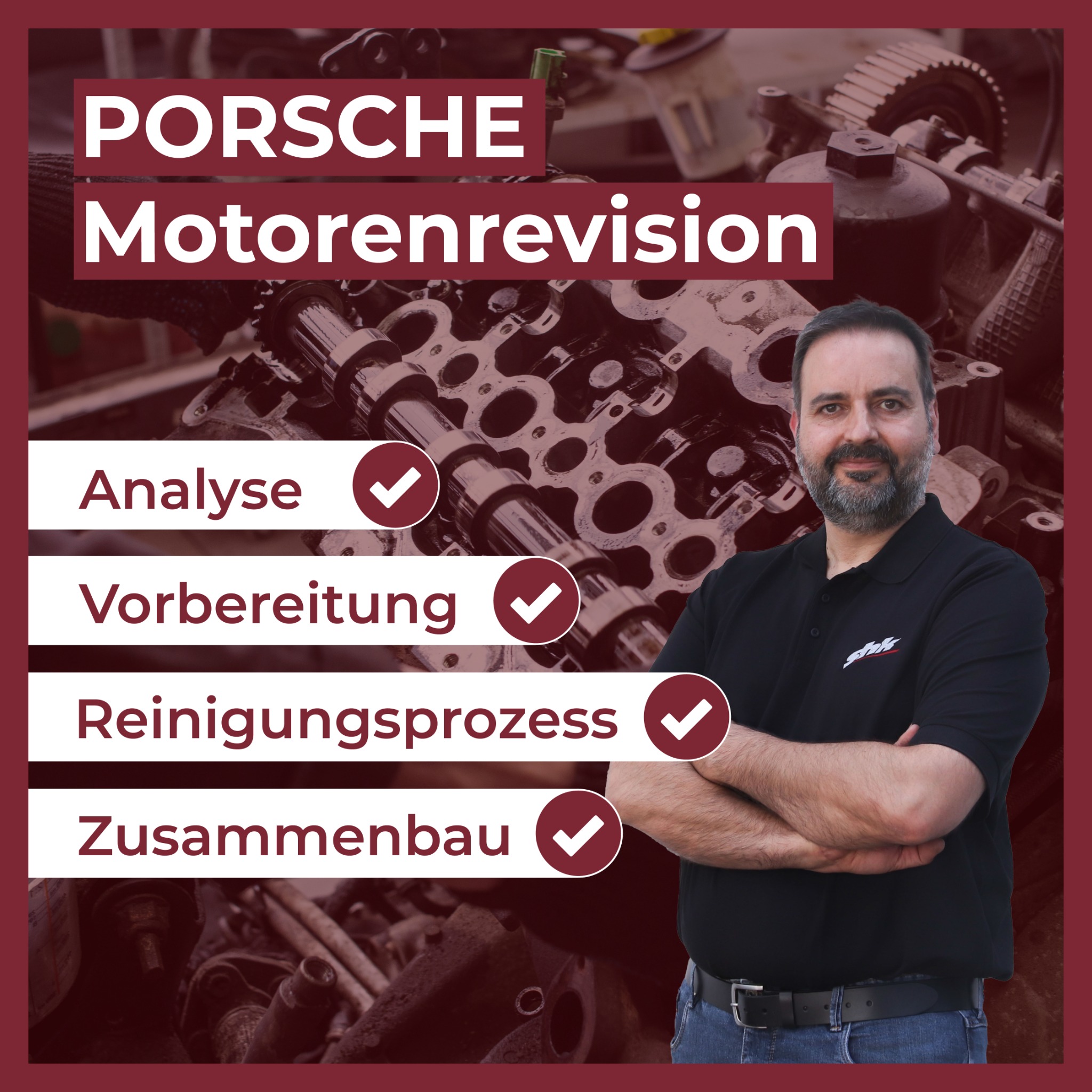 shk Fahrzeugtechnik Facebook ad: Perfektion für Ihren Porsche-Motor