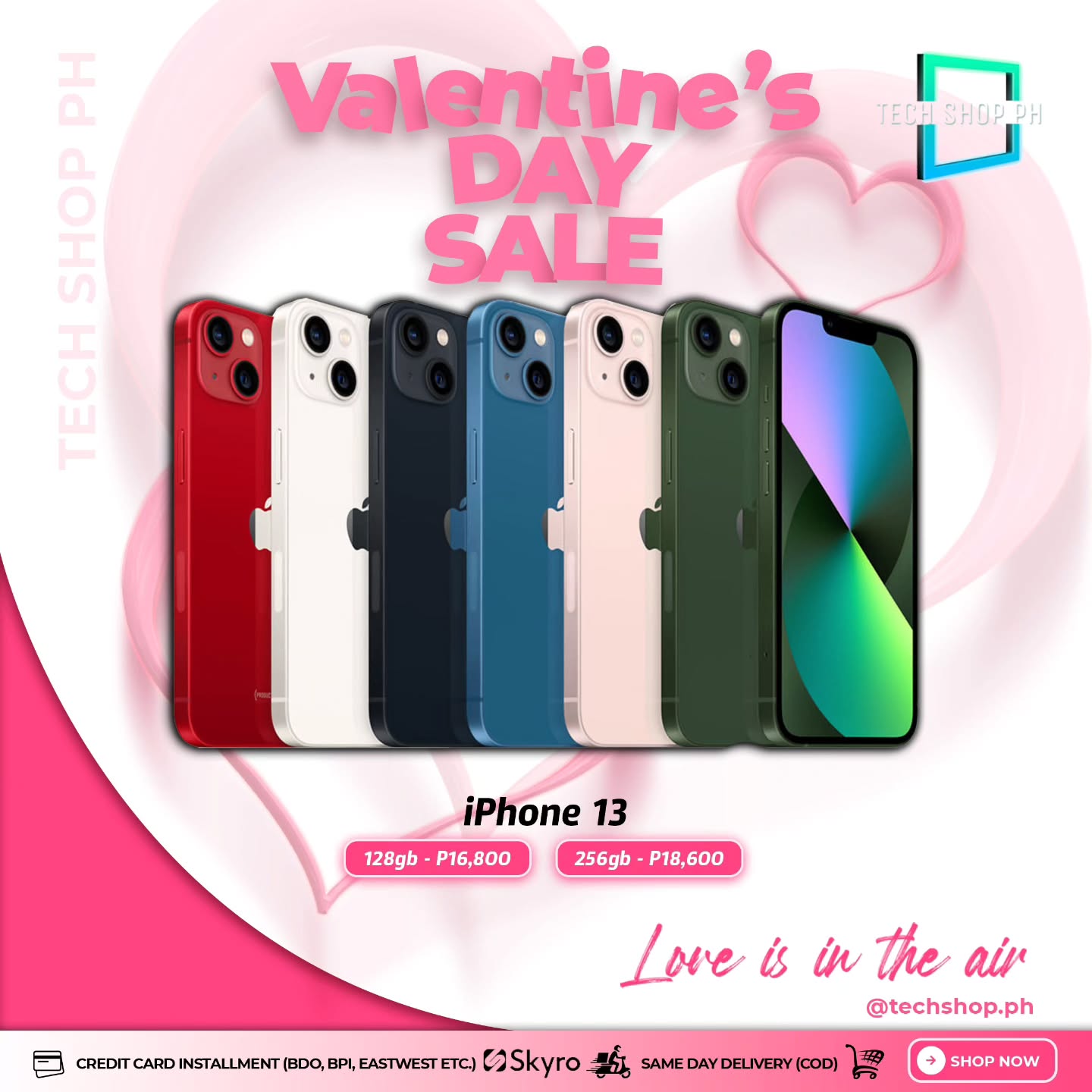 Tech Shop PH Facebook ad: VALENTINE’S SALE SPECIAL, Tag your Valentine or drop…