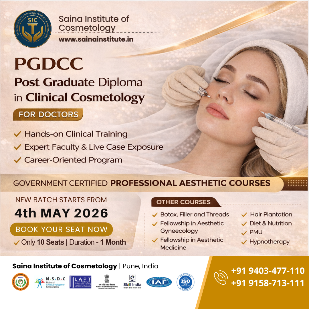 Saina Institute Of Cosmetology Facebook ad: Become a Certified Clinical Cosmetologist