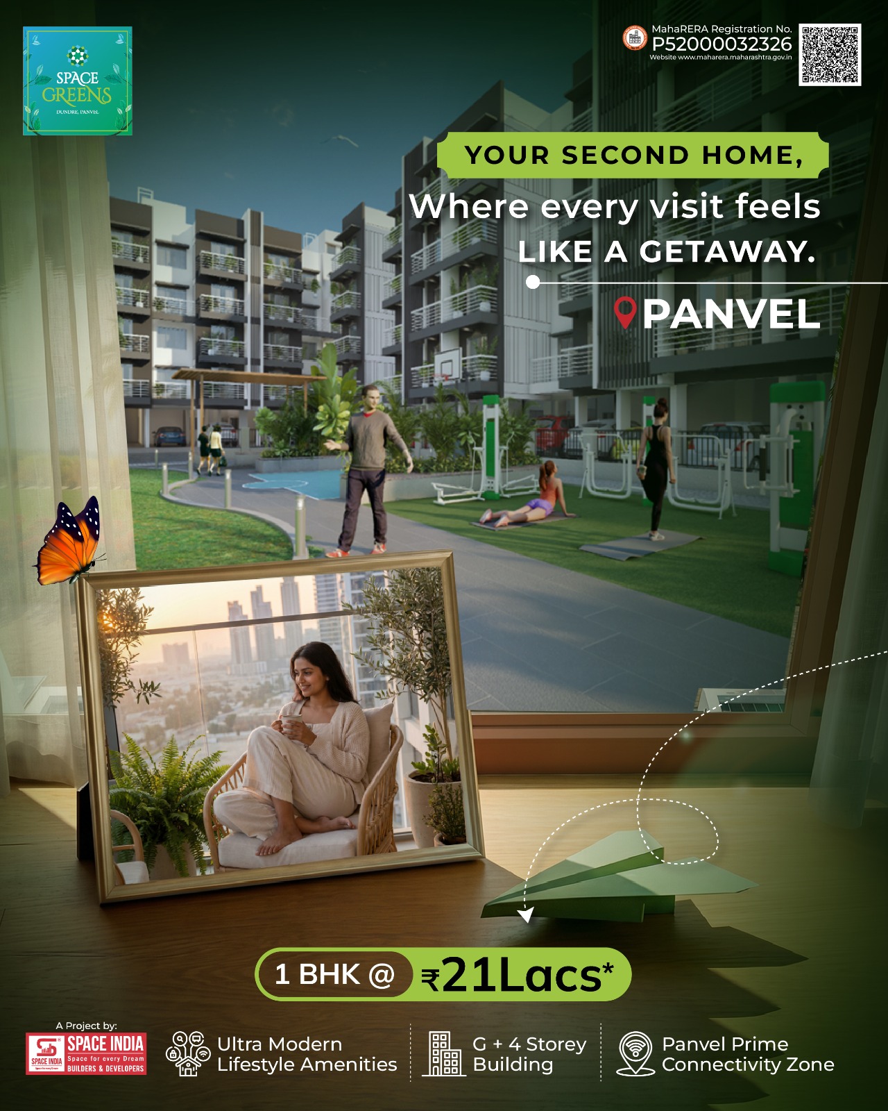Space India Builders Facebook ad: 1BHK homes starting at ₹21 lakh