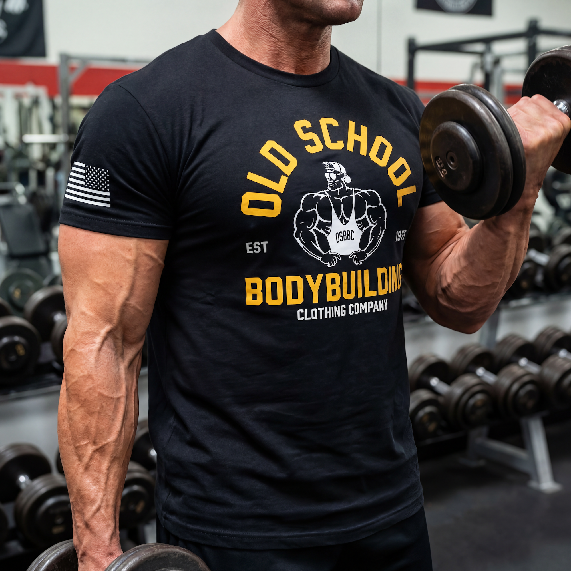 Old School Bodybuilding Clothing Co Facebook ad: 15% OFF Your 1st Purchase
