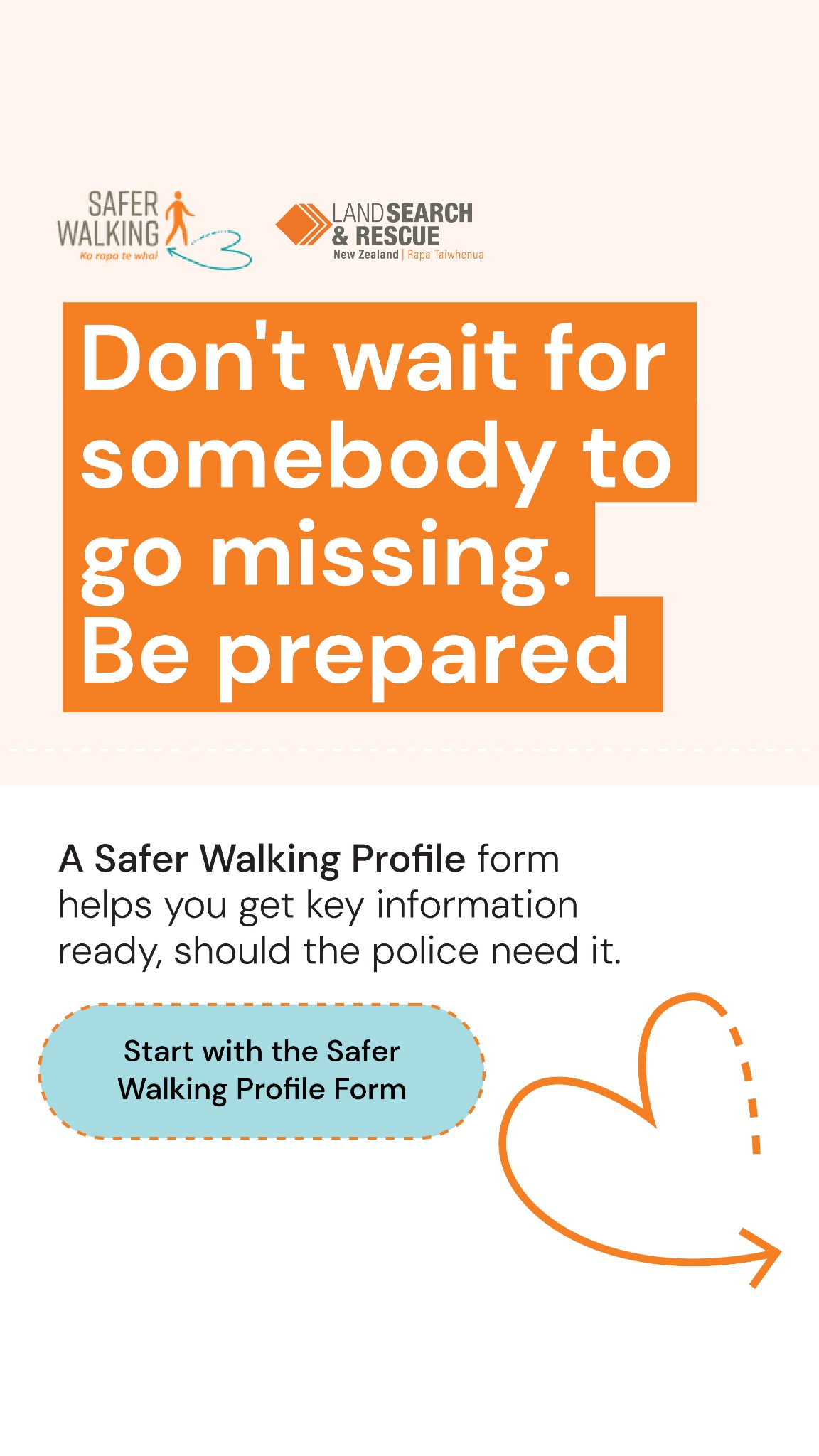Safer Walking NZ Facebook ad: Start a Safer Walking Profile