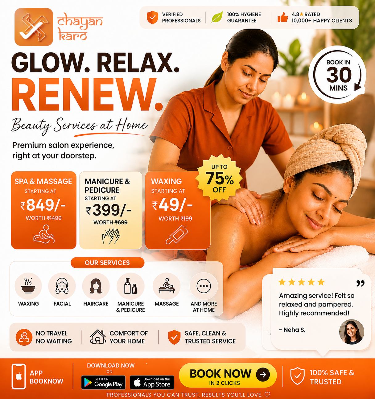 Chayan Karo Facebook ad: Salon & Spa at Home