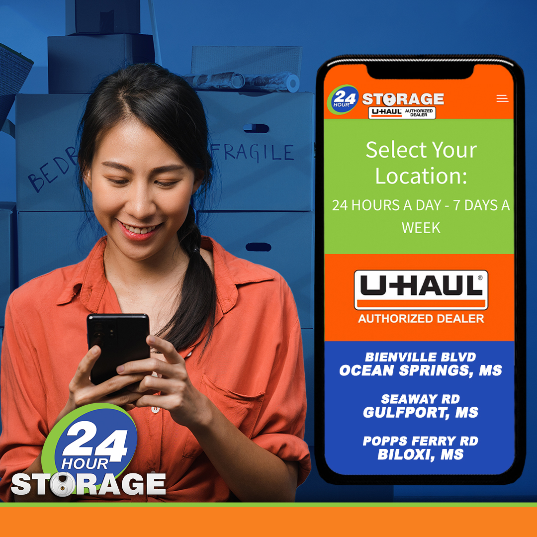 24 Hour Storage Ocean Springs Facebook ad: Reserve convenient storage on the Gulf Coast within…