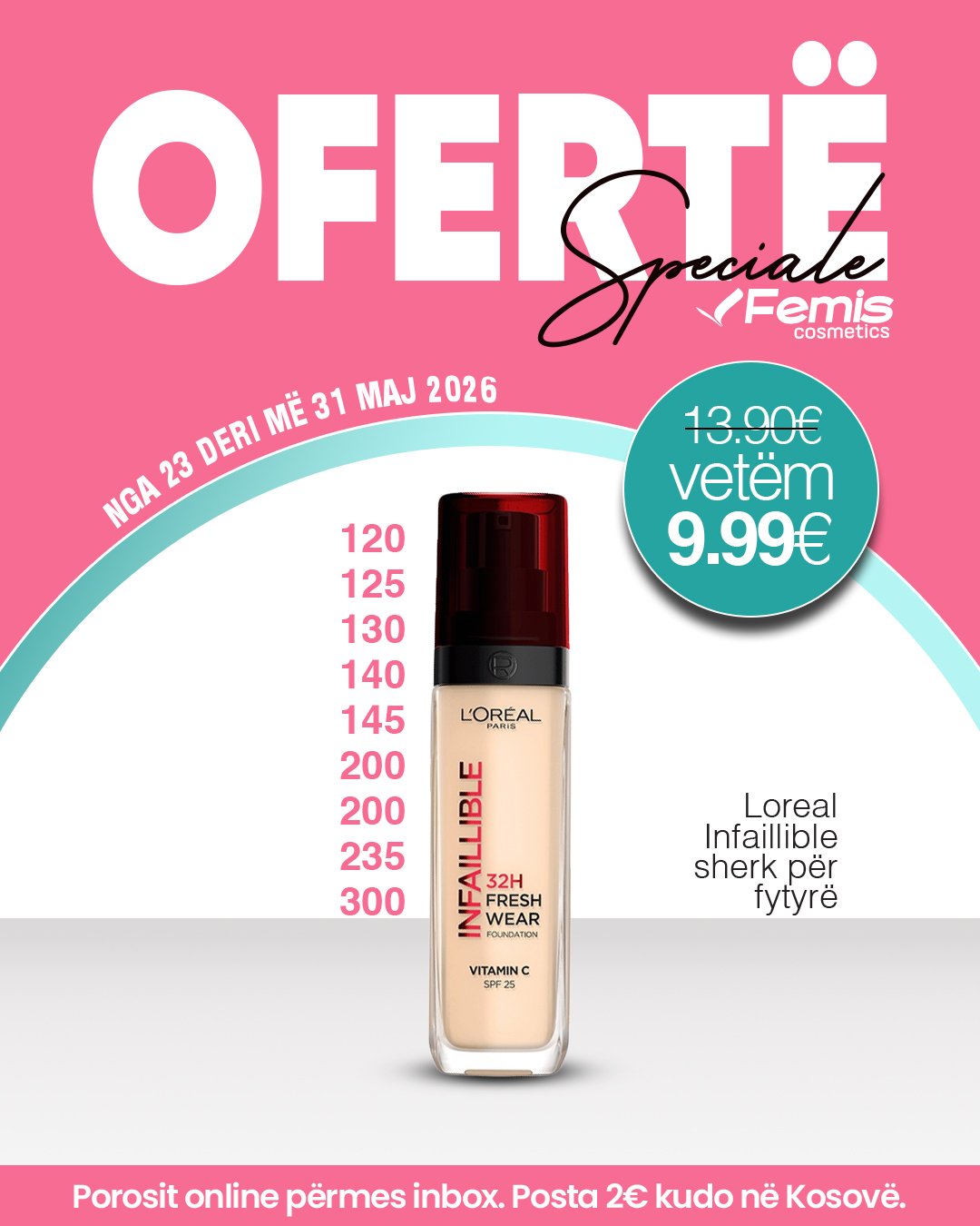 Femis Cosmetics Facebook ad: ZBRITJE të vazhdueshme!