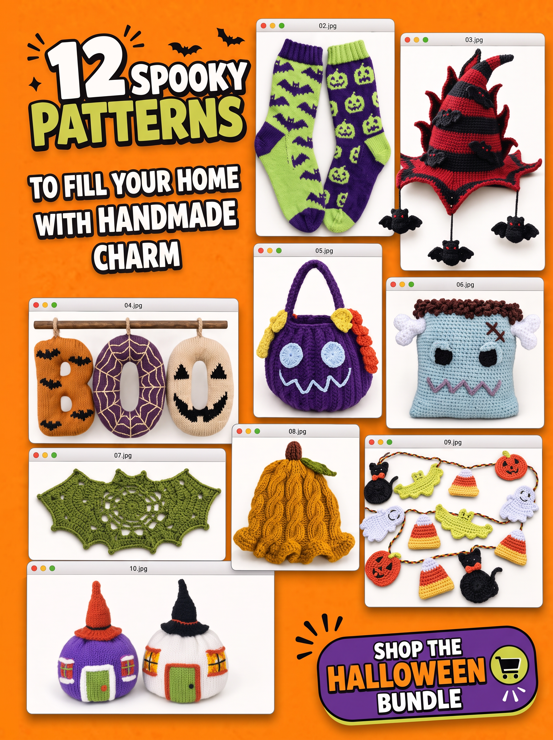 Hooks & Needles Facebook ad: Make Spooky Handmade Decor