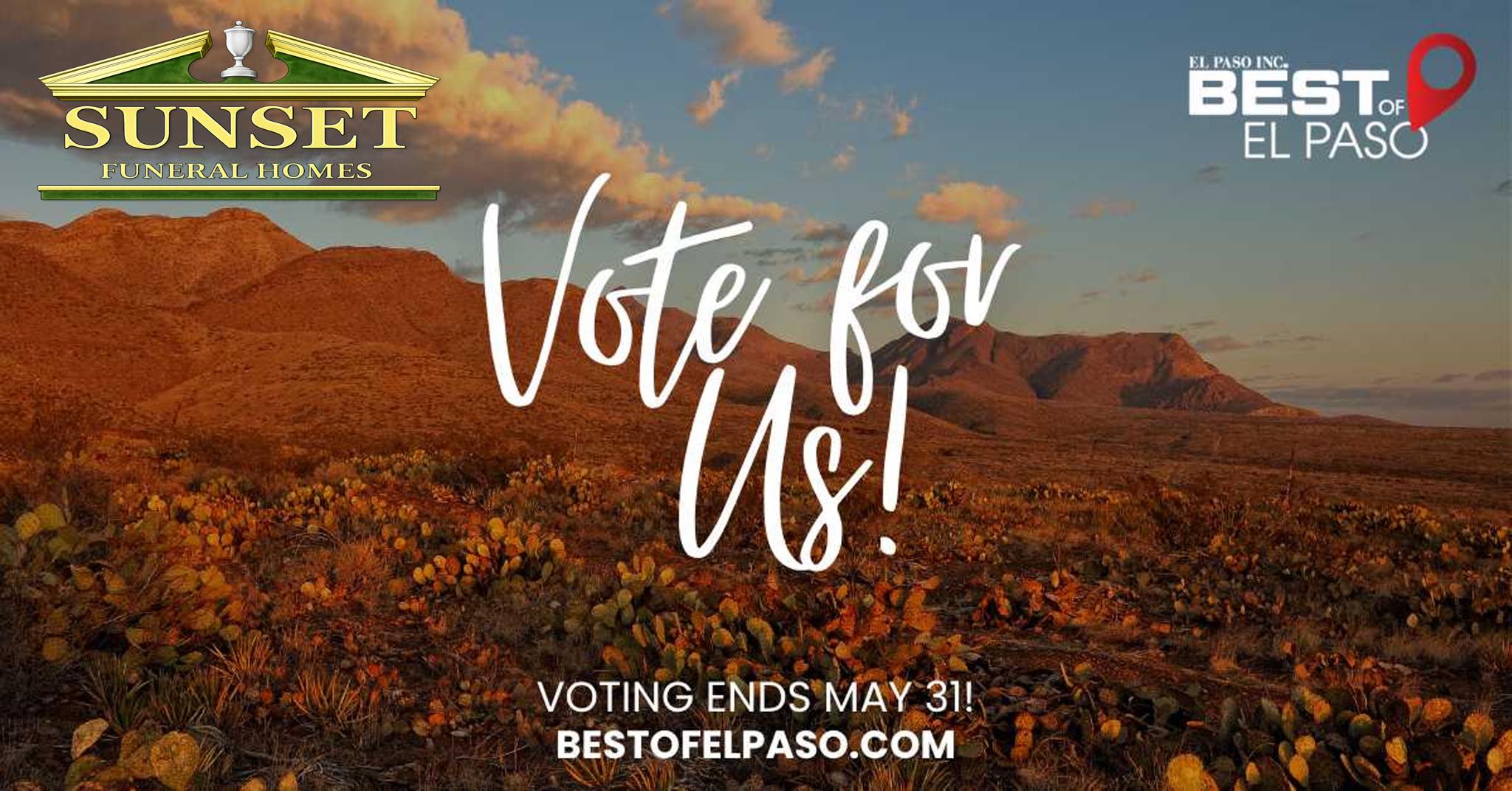Sunset Funeral Homes Facebook ad: • Vote for us as the best Funeral…