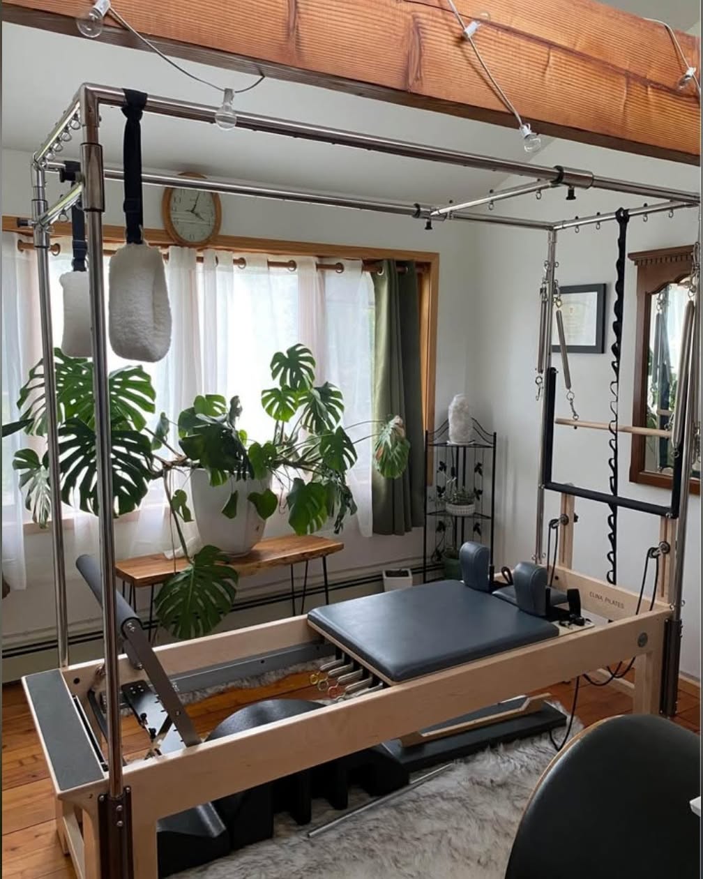 Emily Burt Facebook ad: Pilates Cadillac Reformer