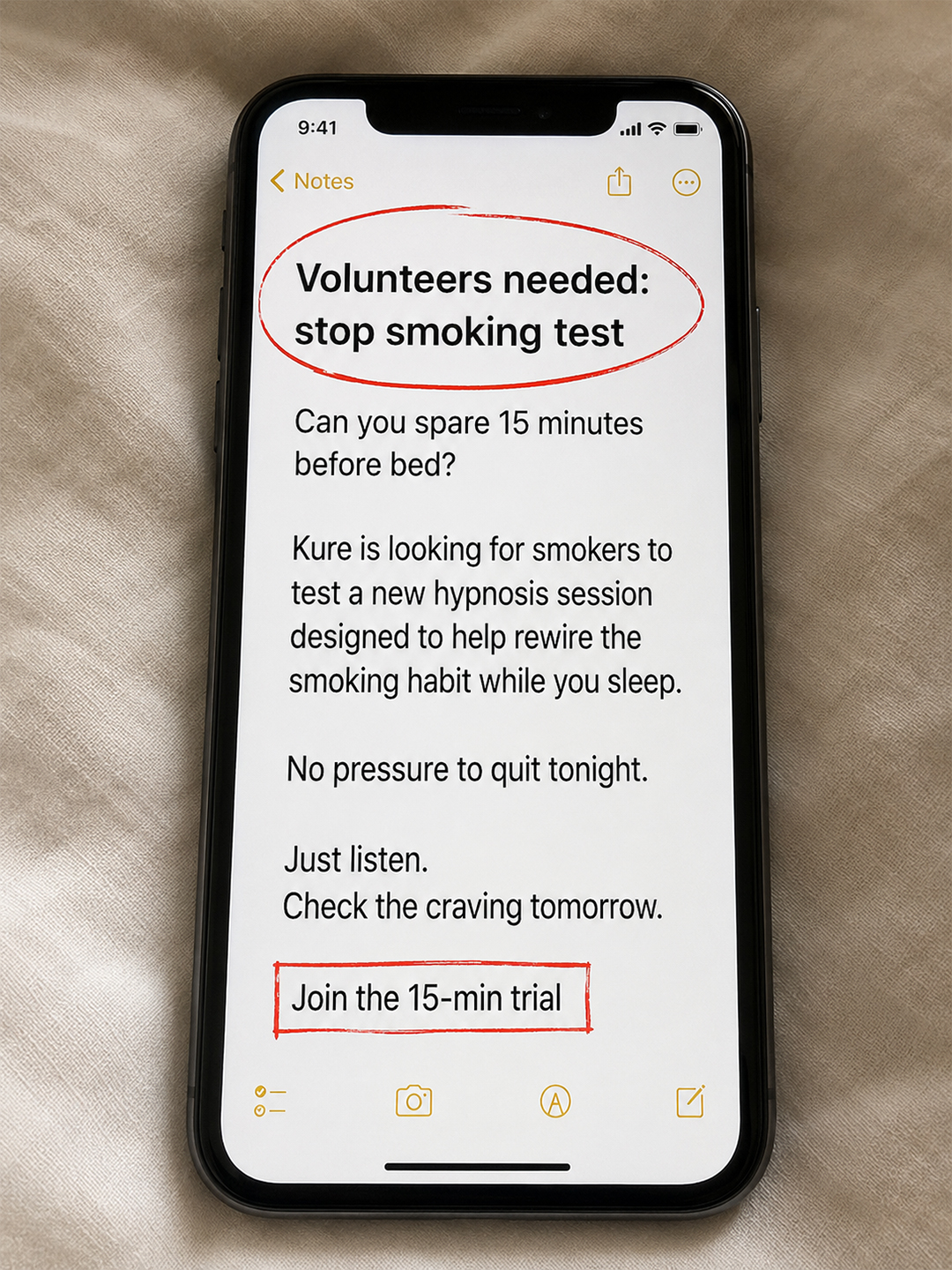 Hypnosis to Stop Smoking Facebook ad