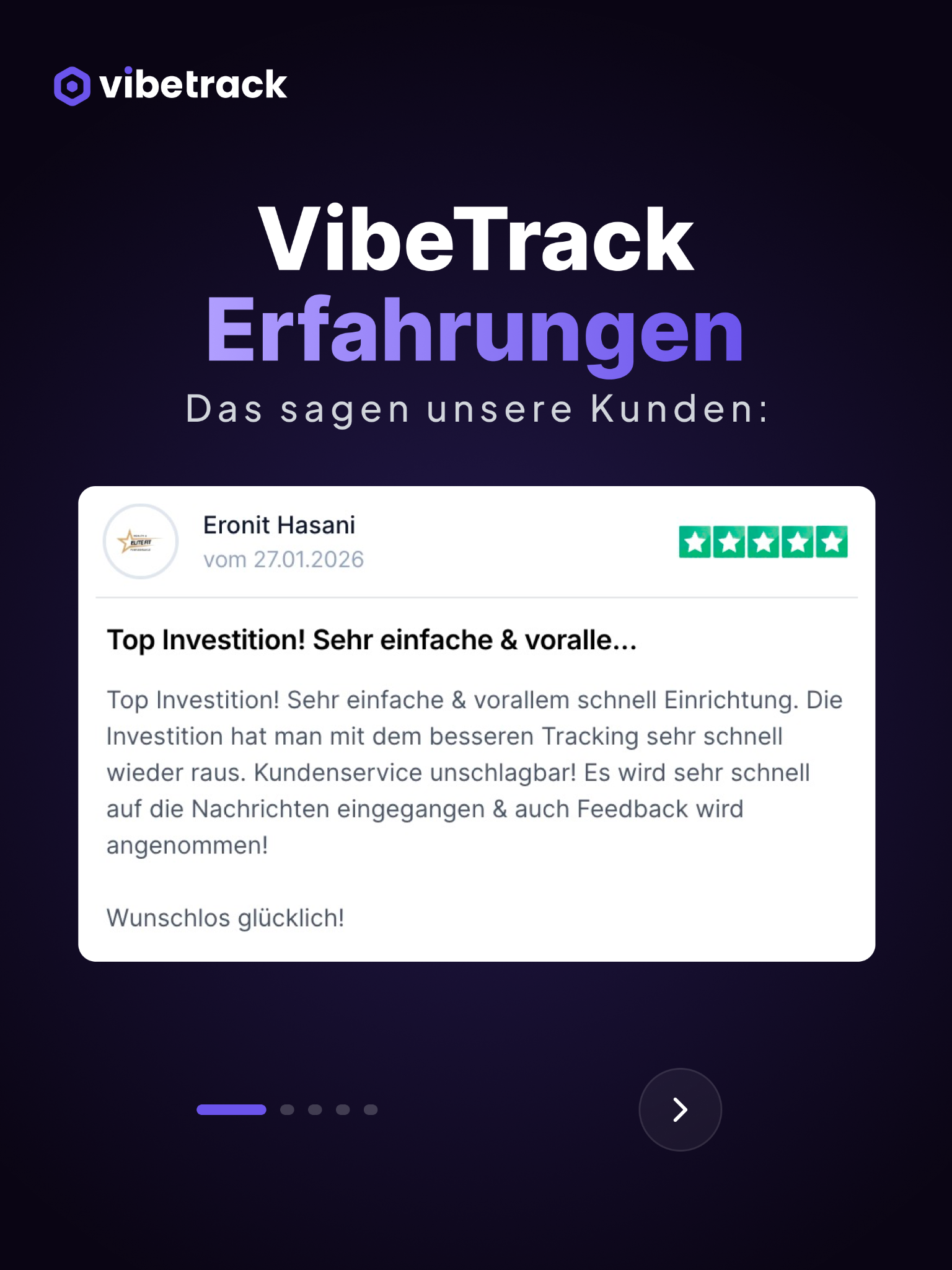 VibeTrack Facebook ad: Für mich als Technikneandertaler war das super einfach.