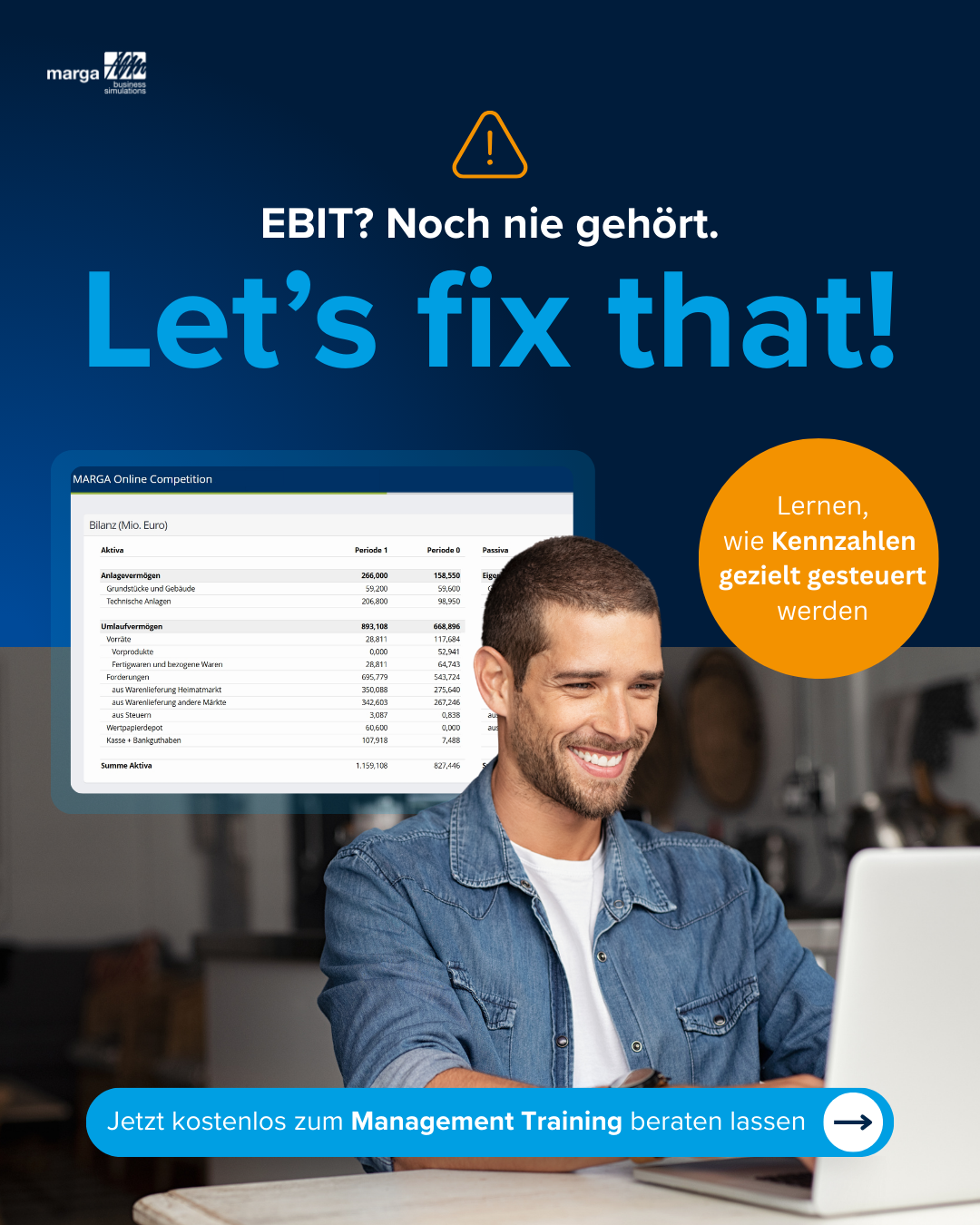MARGA Business Simulations GmbH Facebook ad from Jan 30, 2026