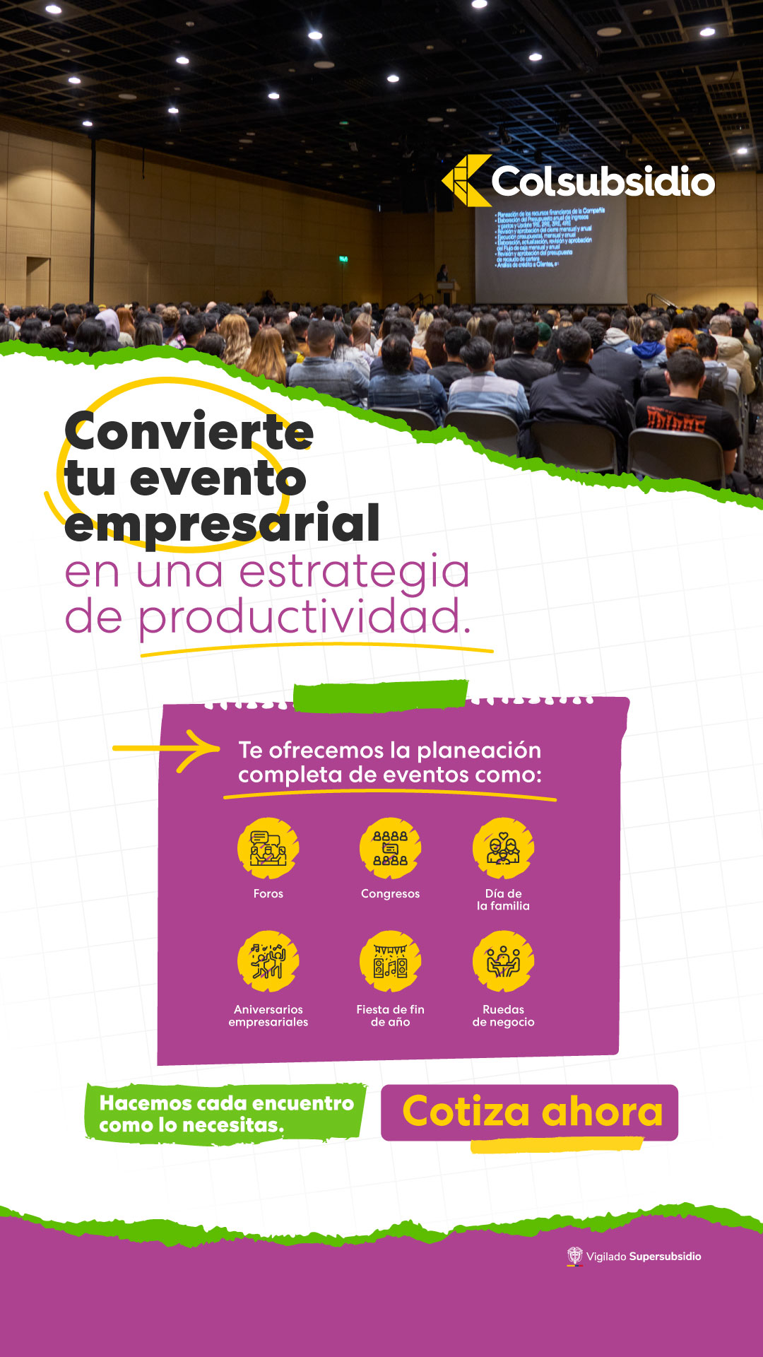Colsubsidio Facebook ad: Eventos empresariales Colsubsidio
