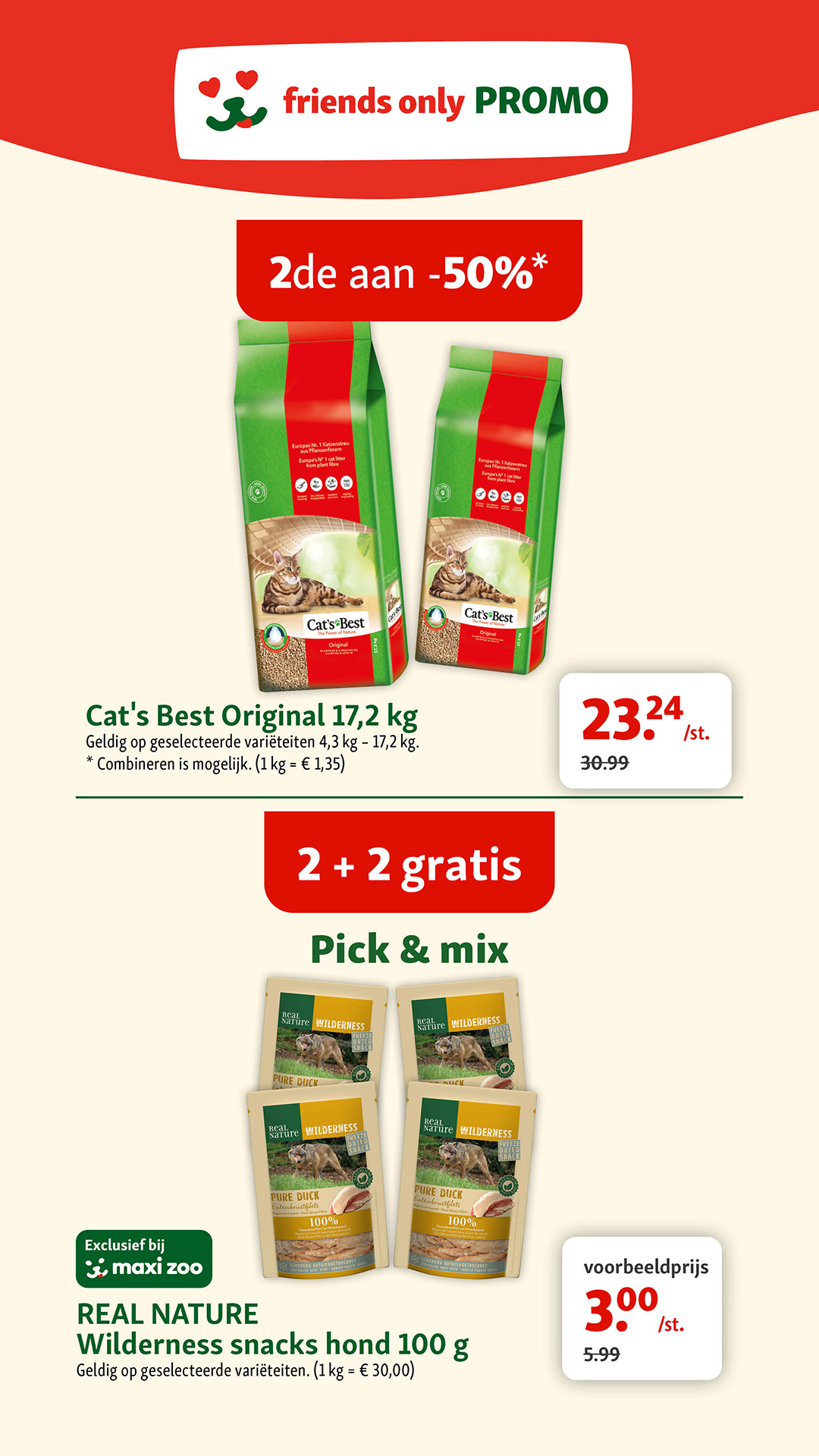 Maxi Zoo Belgium Facebook ad: Goed nieuws: we activeren je Friends promo’s automatisch…