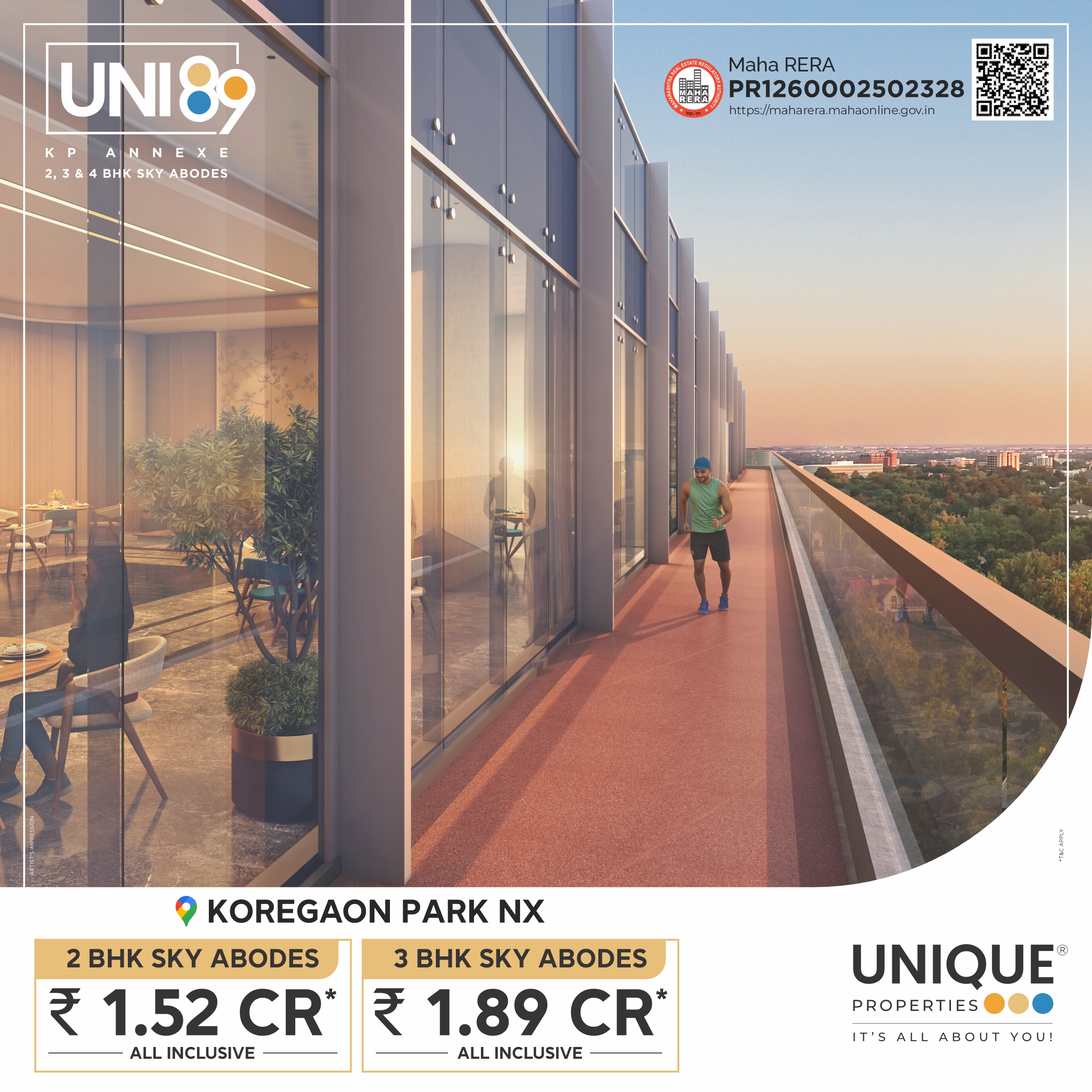 Unique Properties Facebook ad: 2 & 3 BHK @ Koregaon Park NX | 1.52 Cr* a.i. onwards