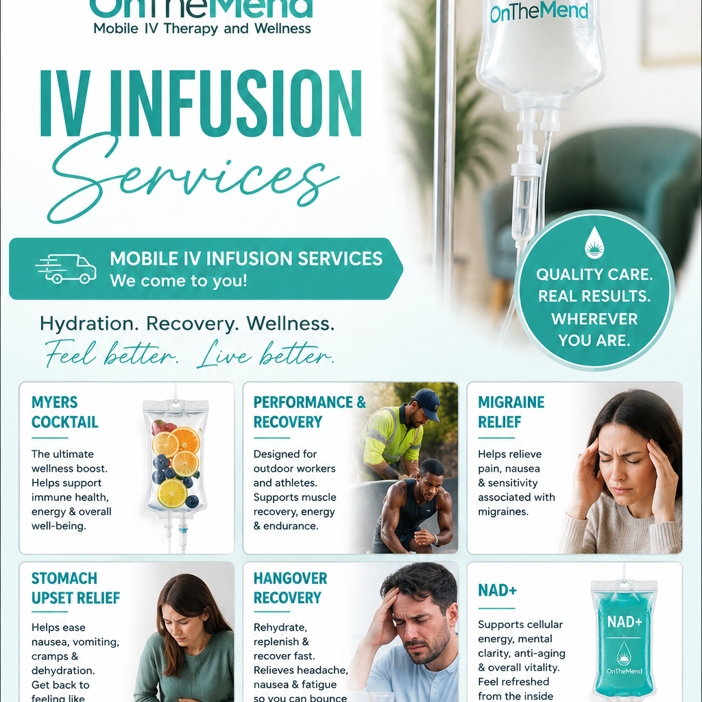 On The Mend Mobile IV Therapy & Wellness Facebook ad: IV Infusion Services, Delivered to You!