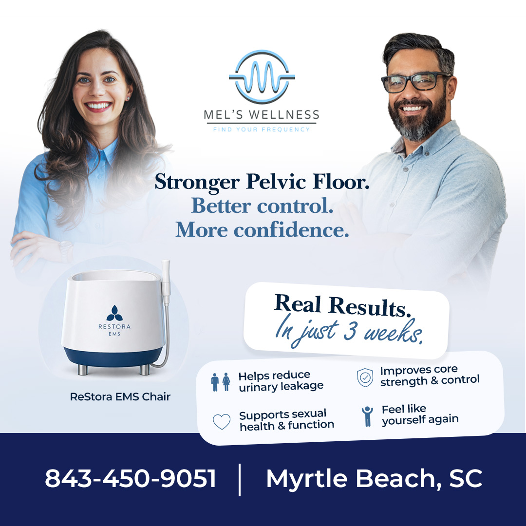 Mel's Wellness Facebook ad: Book your ReStora EMS Chair appointment today!