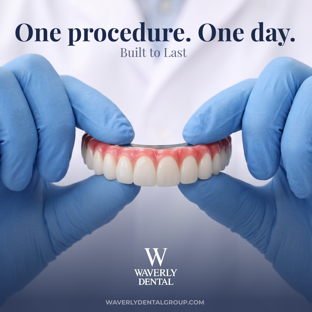 Waverly Dental Facebook ad: One Procedure. One Day.