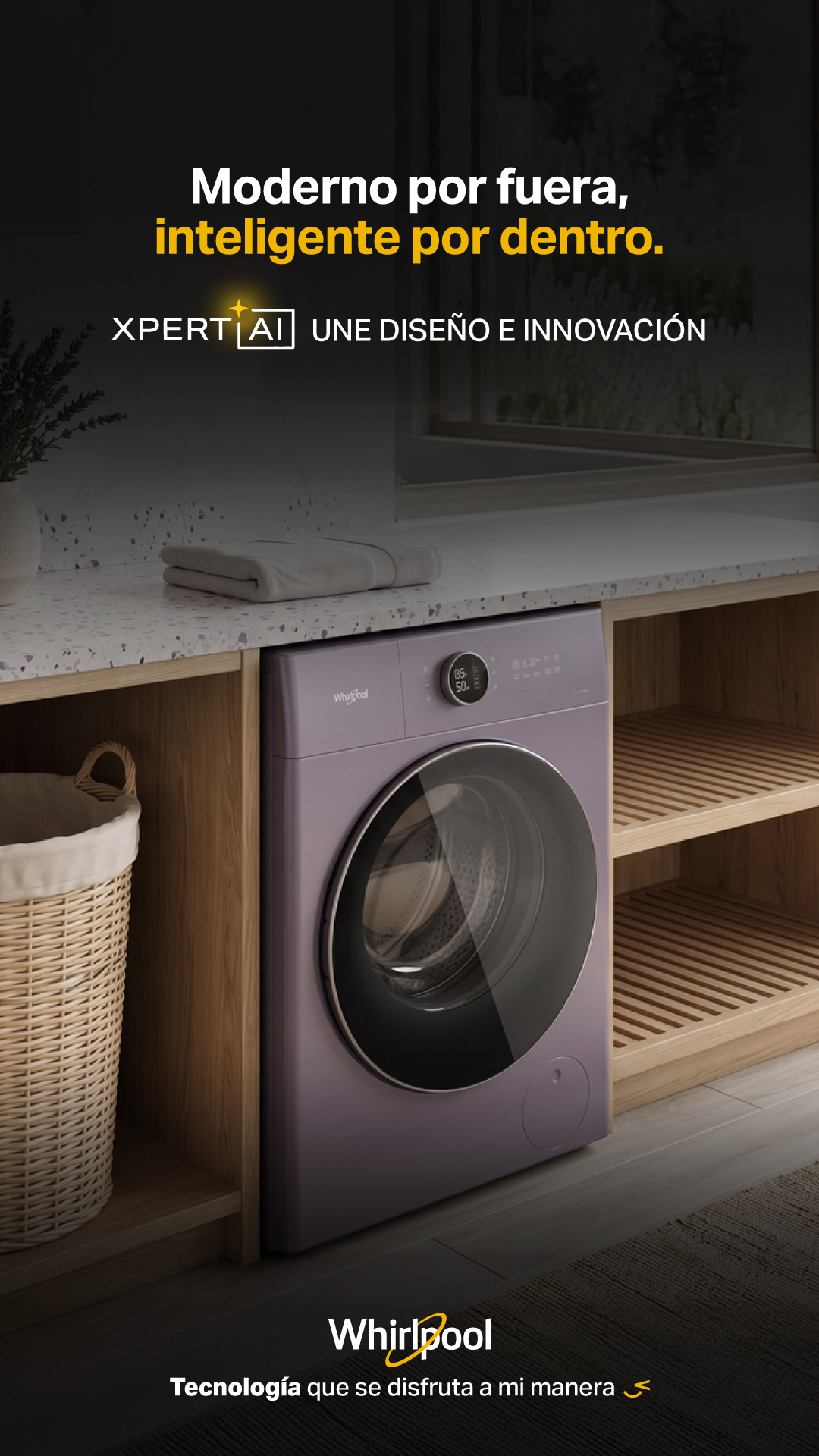 Whirlpool Facebook ad: Diseño e inteligencia en tu lavado