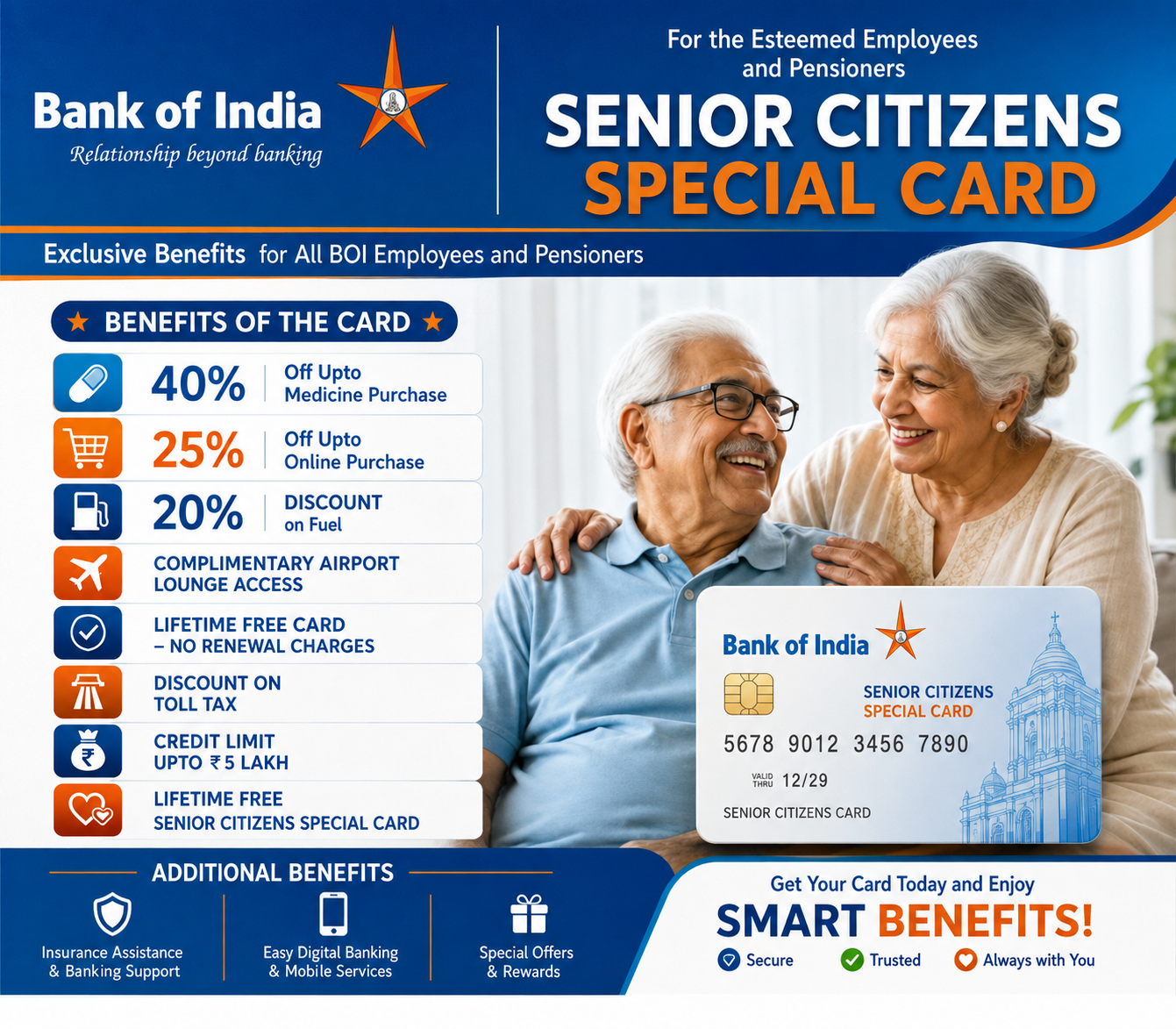 Ex Employee Pensioners Of Bank of India Facebook ad: This Card Specially Designed for you.