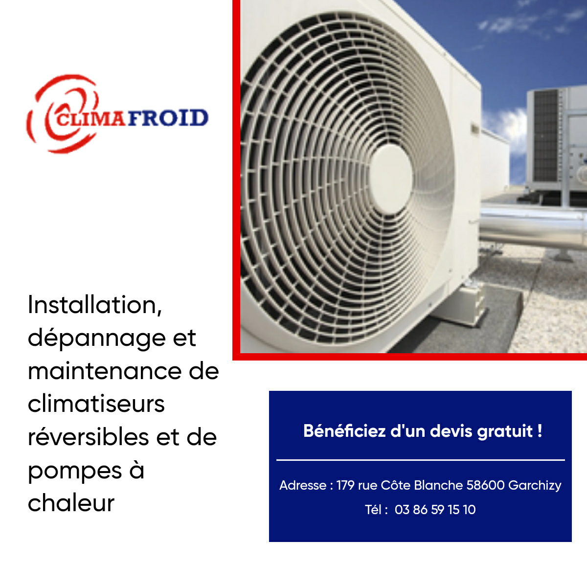 Publicité : Climatisation - vente, installation Facebook ad