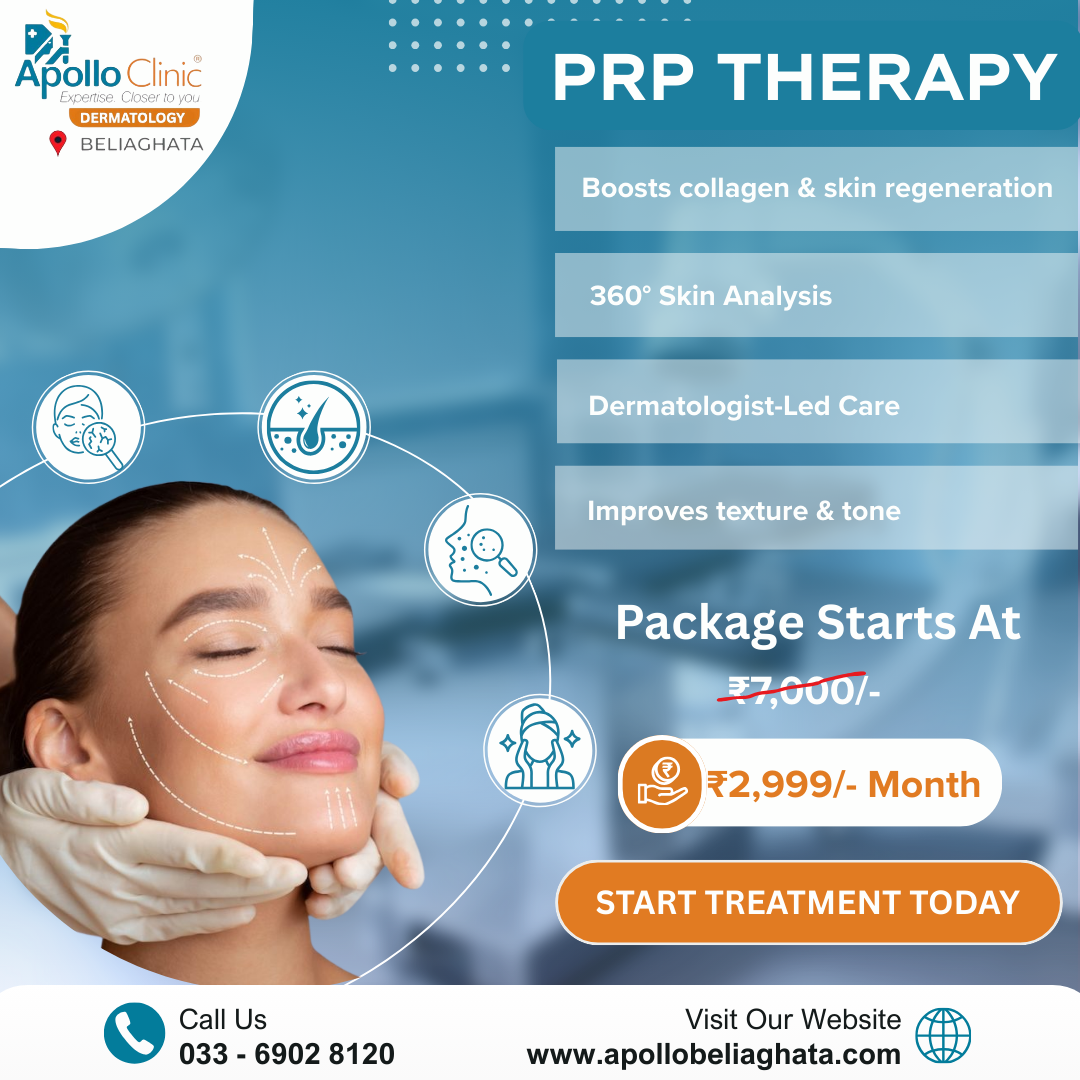 Apollo Clinic Beliaghata Facebook ad: PRP Therapy @ ₹2,999/month