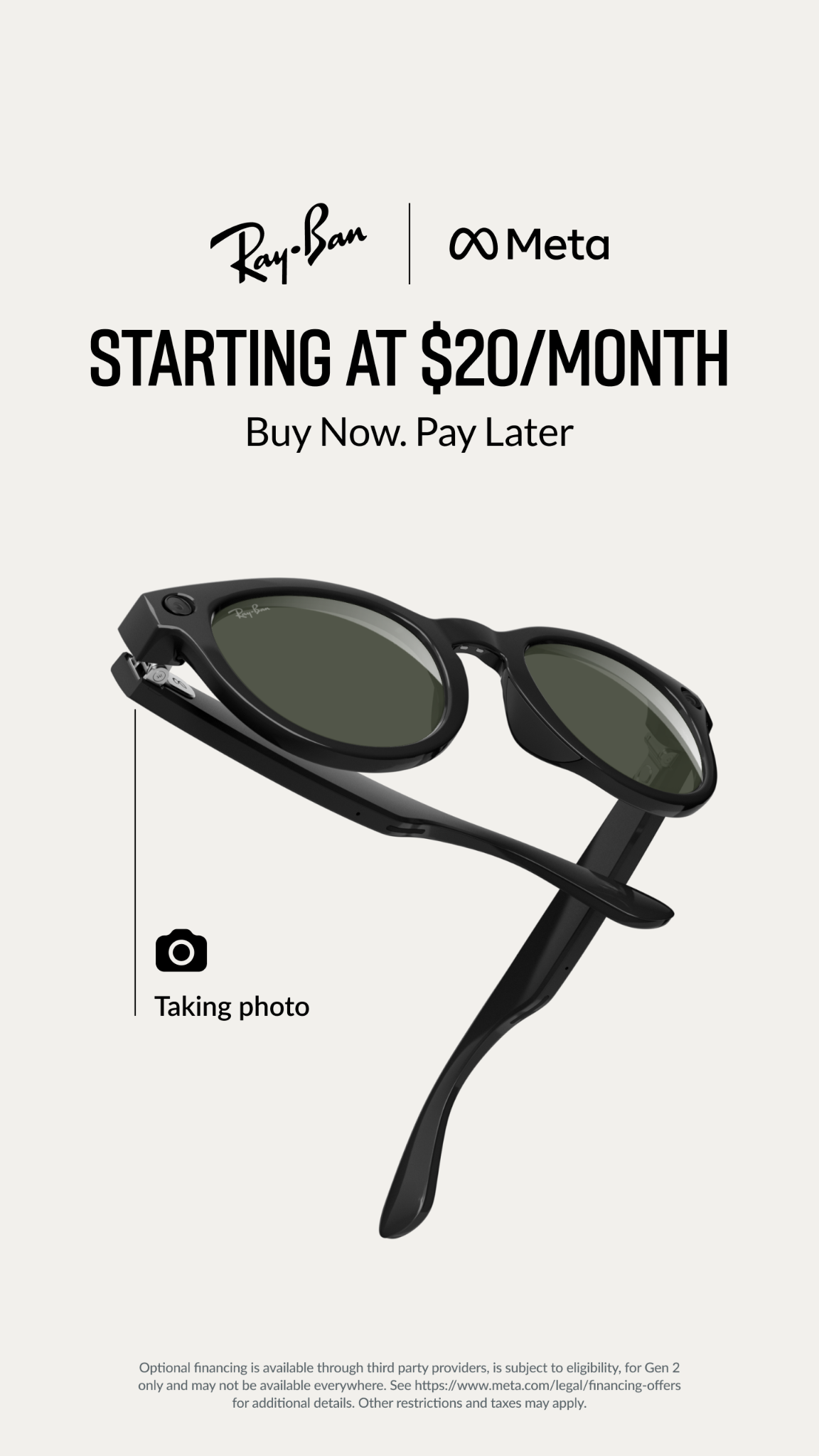 Ray-Ban Meta Facebook ad