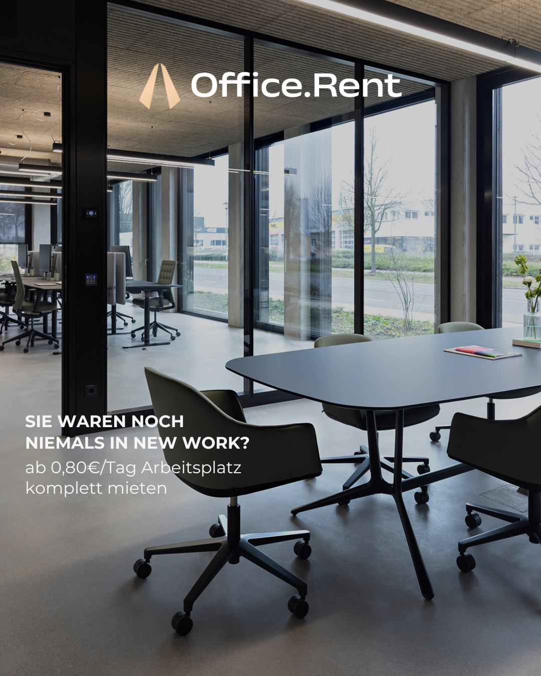 Office.rent Facebook ad: Meetings, die sich rechnen.