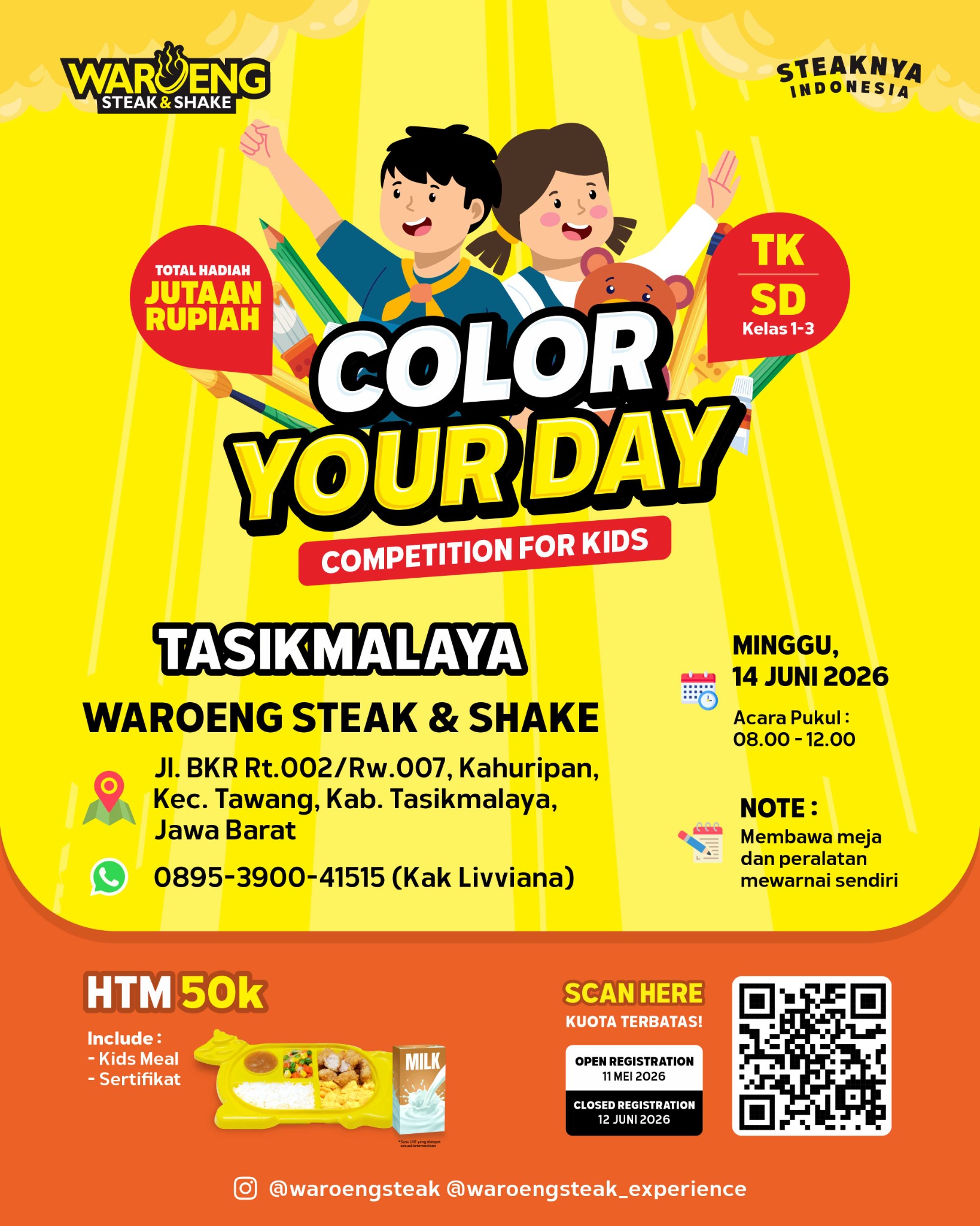 Waroeng Steak & Shake Facebook ad: Ekspresikan Kreativitas di Color Your Day Competition!