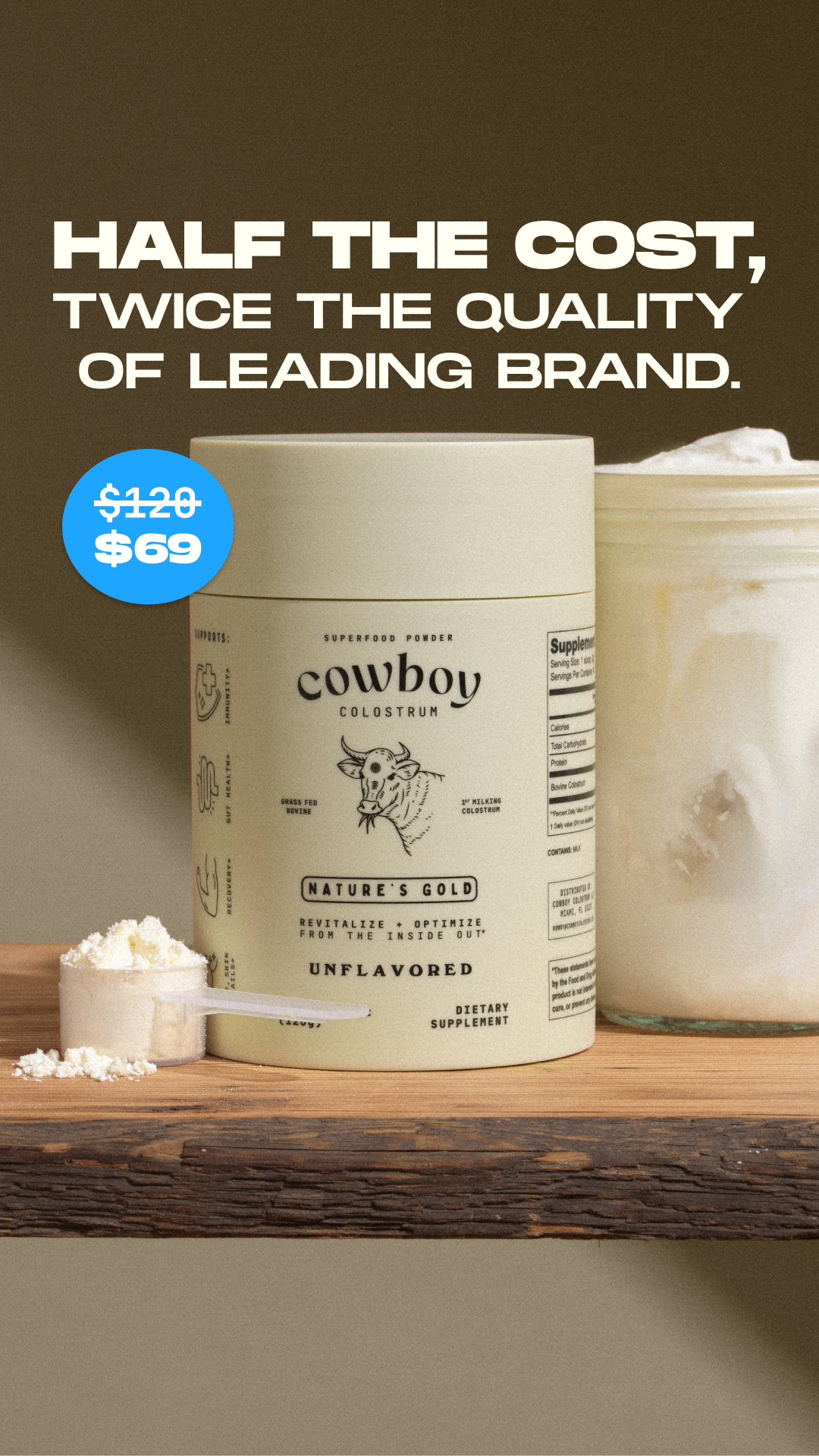 Cowboy Colostrum Facebook ad