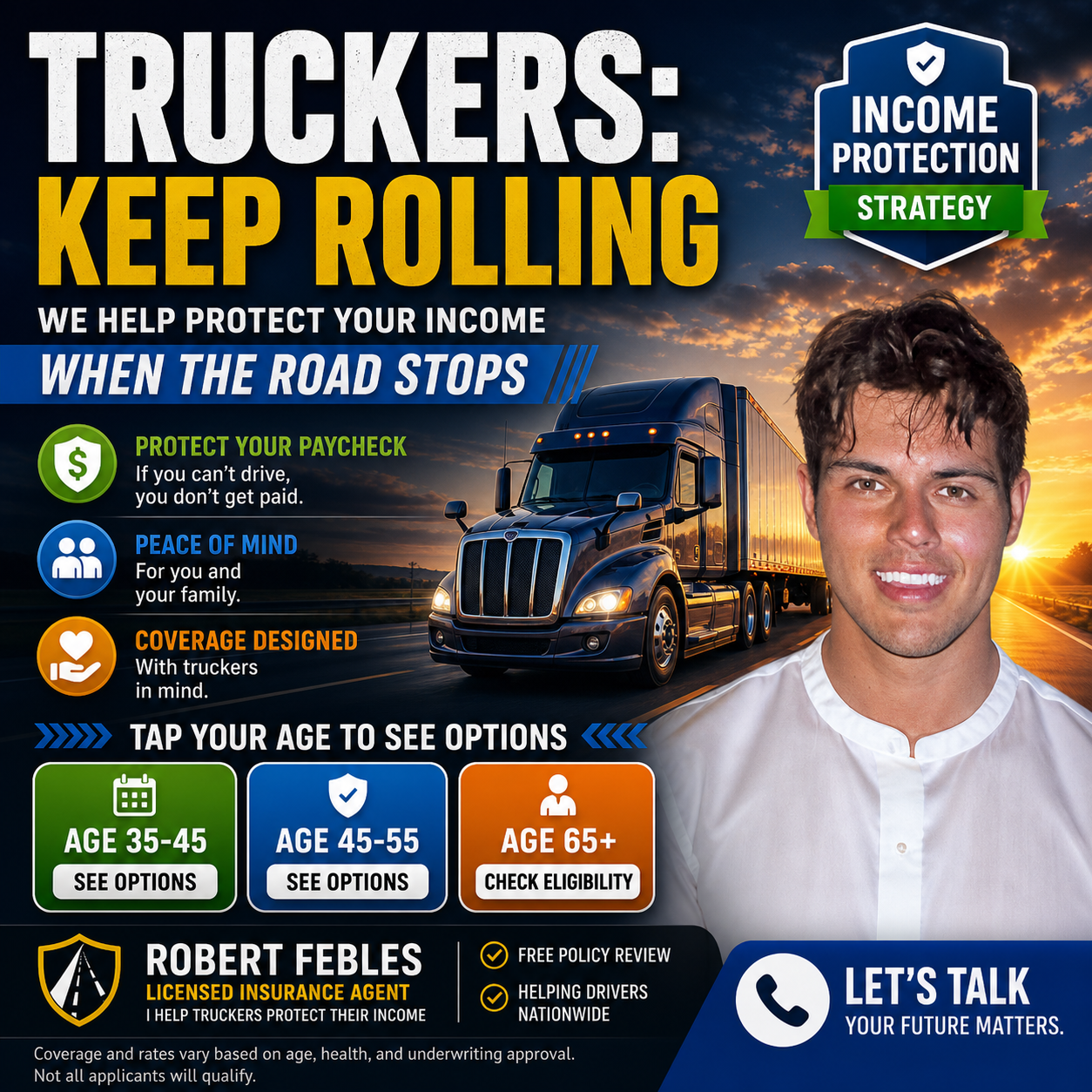 American Trucker Association Facebook ad: Plans Start at $2/Day