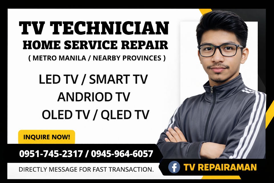 TV Repair Technician / Home Service Facebook ad: TV TECHNICIAN REPAIR@HOME