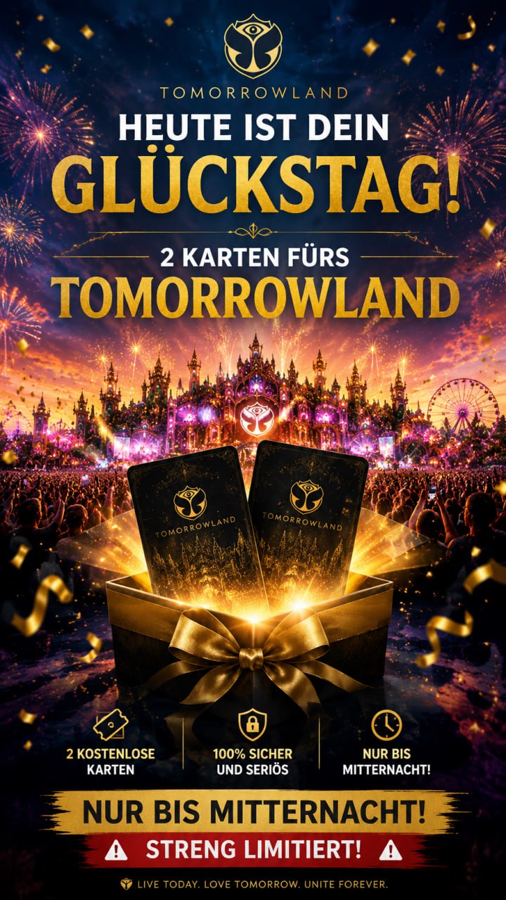 Reisefreunde Facebook ad: Exklusiv: 2 Tomorrowland-Tickets kostenlos!